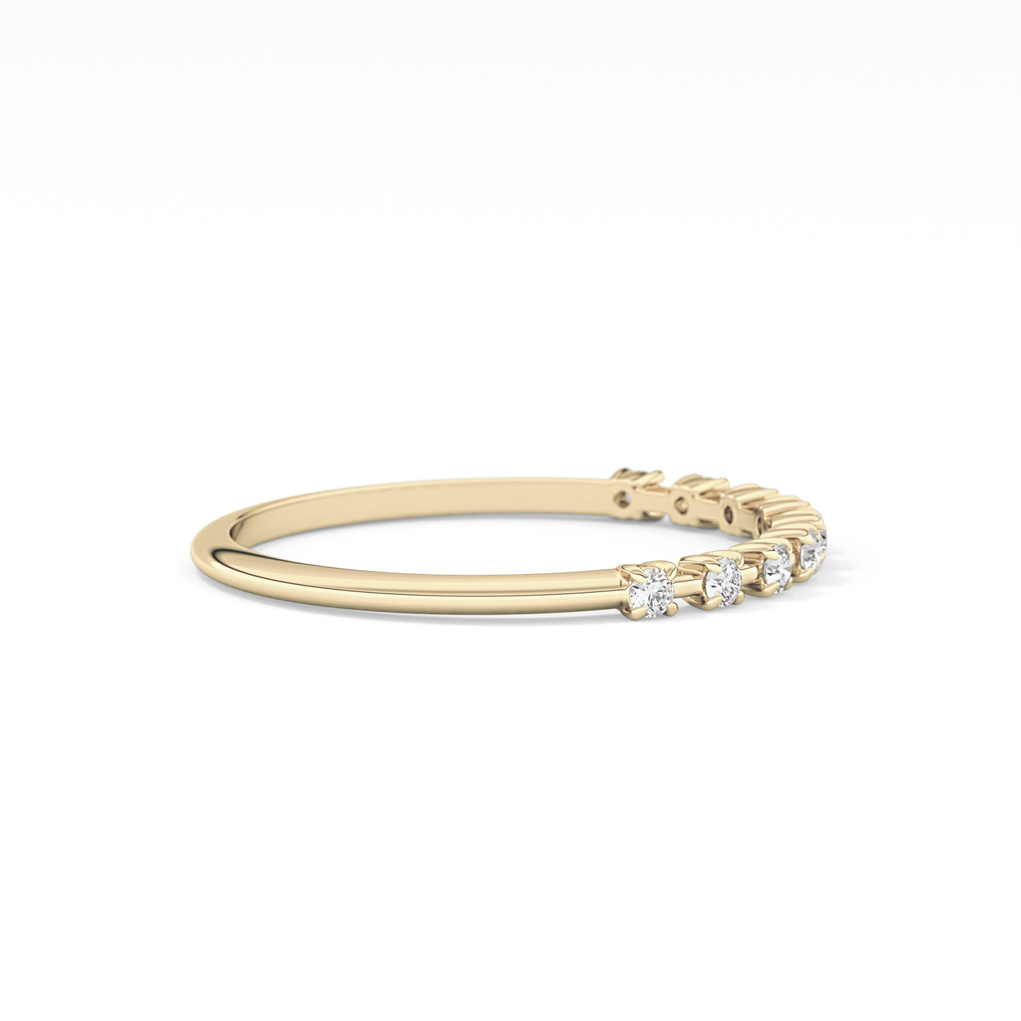 Half Eternity Wedding Band with 0.17 TCW Round Cut Moissanite – Yellow, White, or Rose Gold