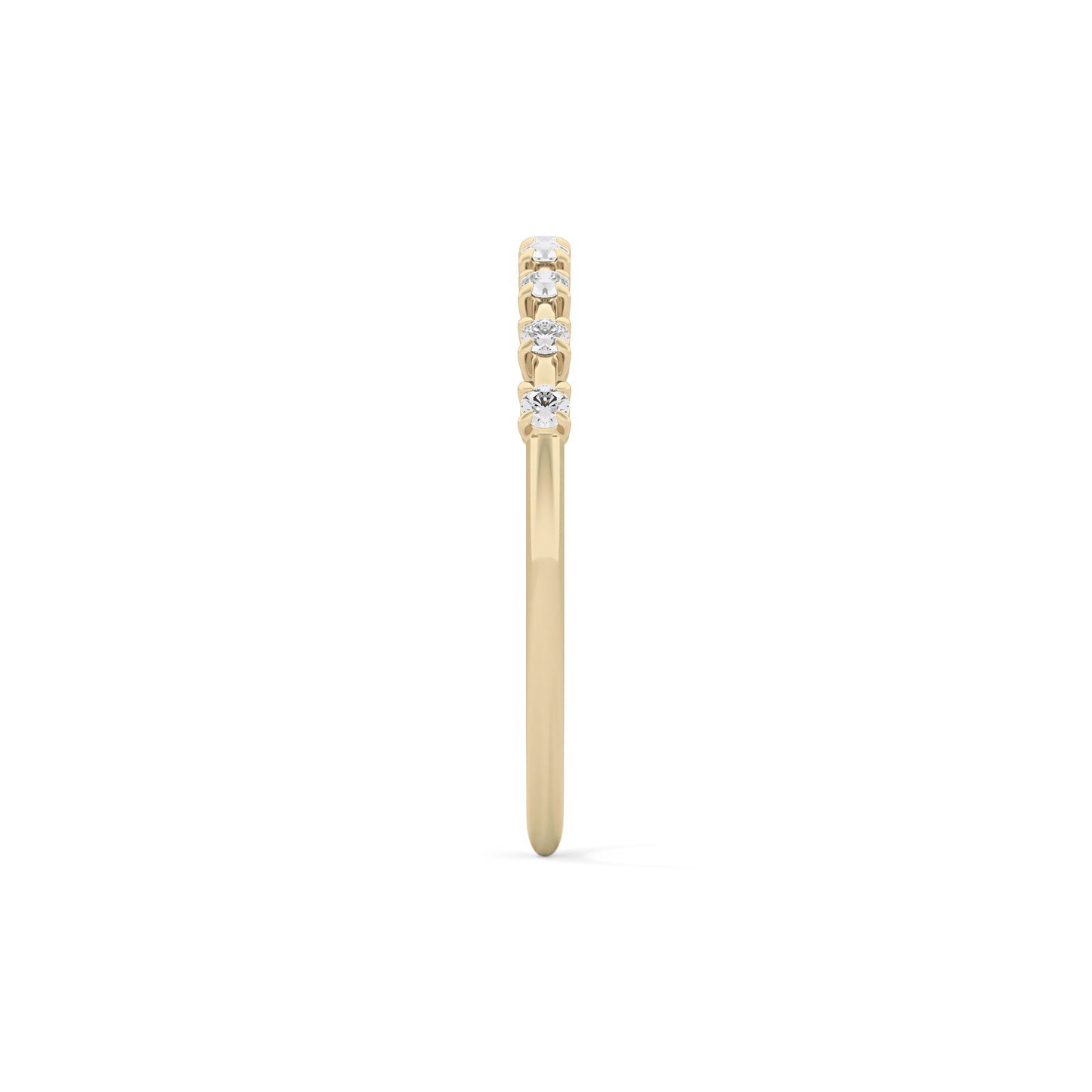 Half Eternity Wedding Band with 0.17 TCW Round Cut Moissanite – Yellow, White, or Rose Gold