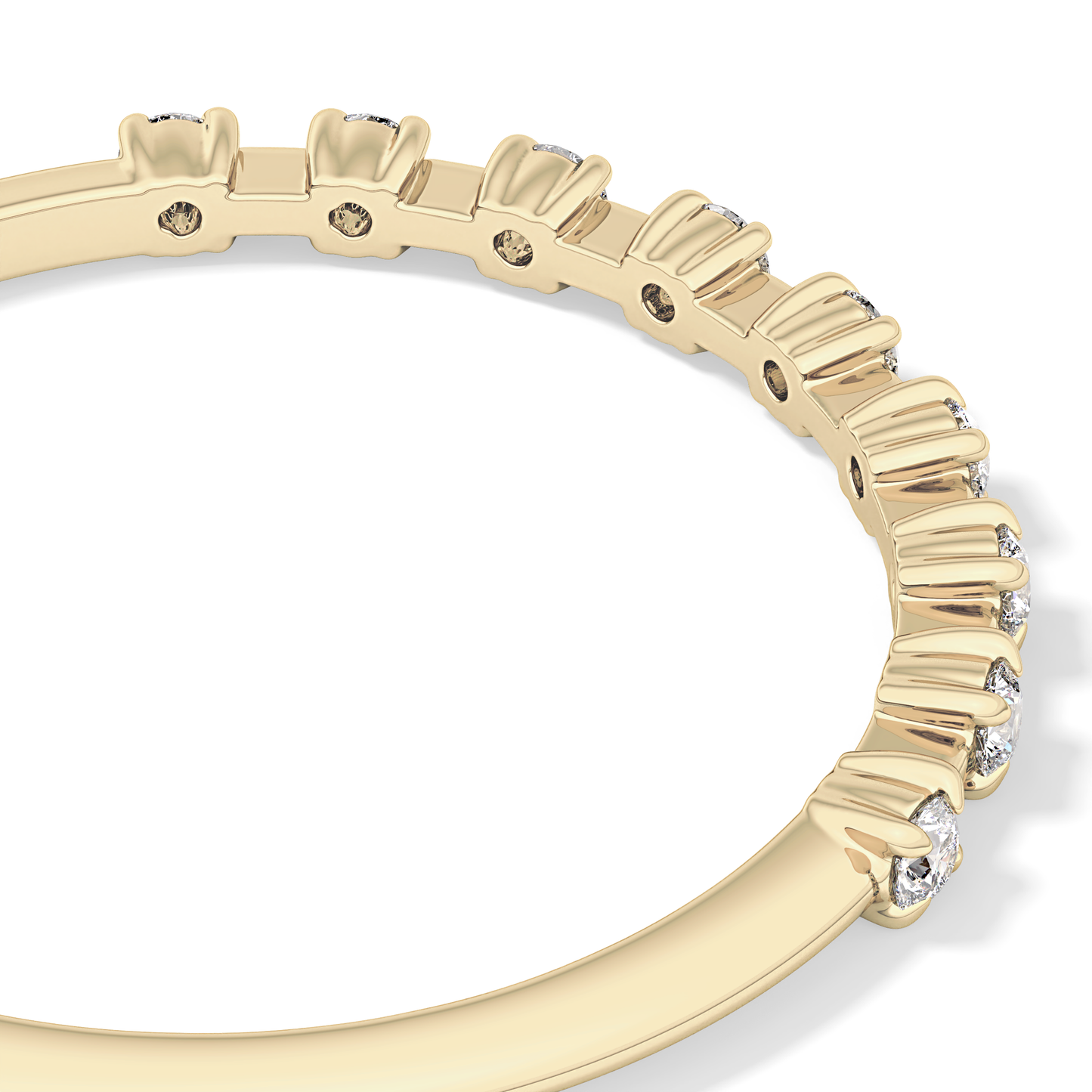 Half Eternity Wedding Band with 0.17 TCW Round Cut Moissanite – Yellow, White, or Rose Gold