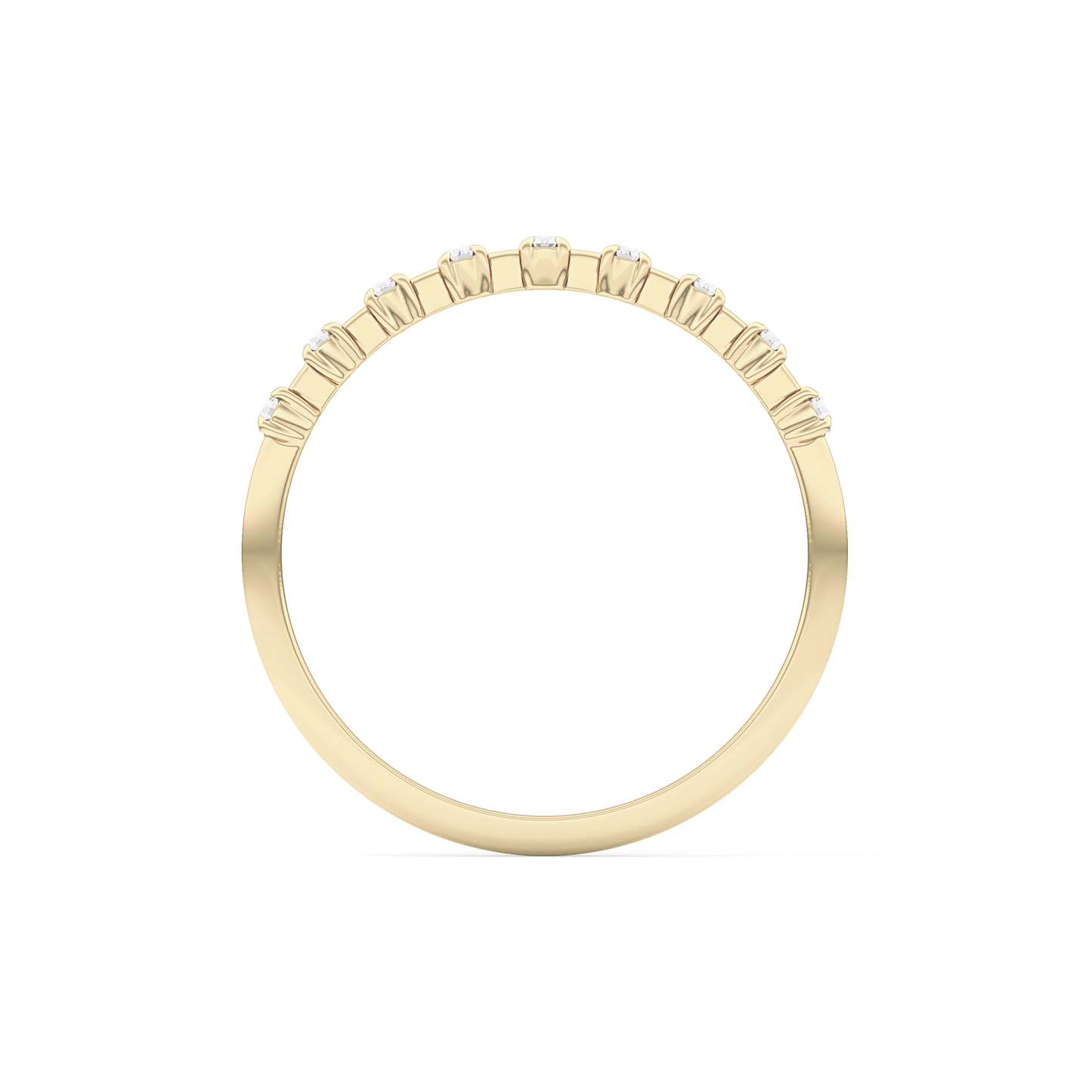 Half Eternity Wedding Band with 0.17 TCW Round Cut Moissanite – Yellow, White, or Rose Gold