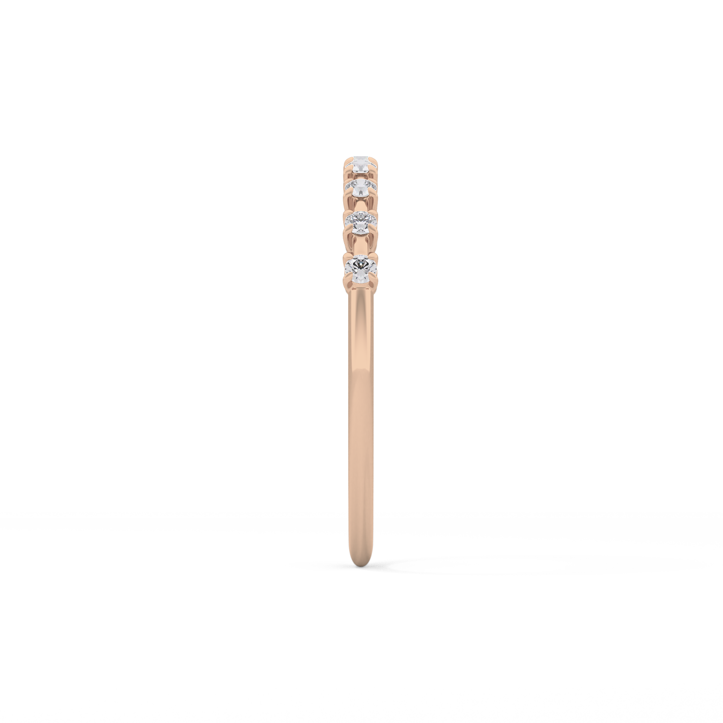 Half Eternity Wedding Band with 0.17 TCW Round Cut Moissanite – Yellow, White, or Rose Gold