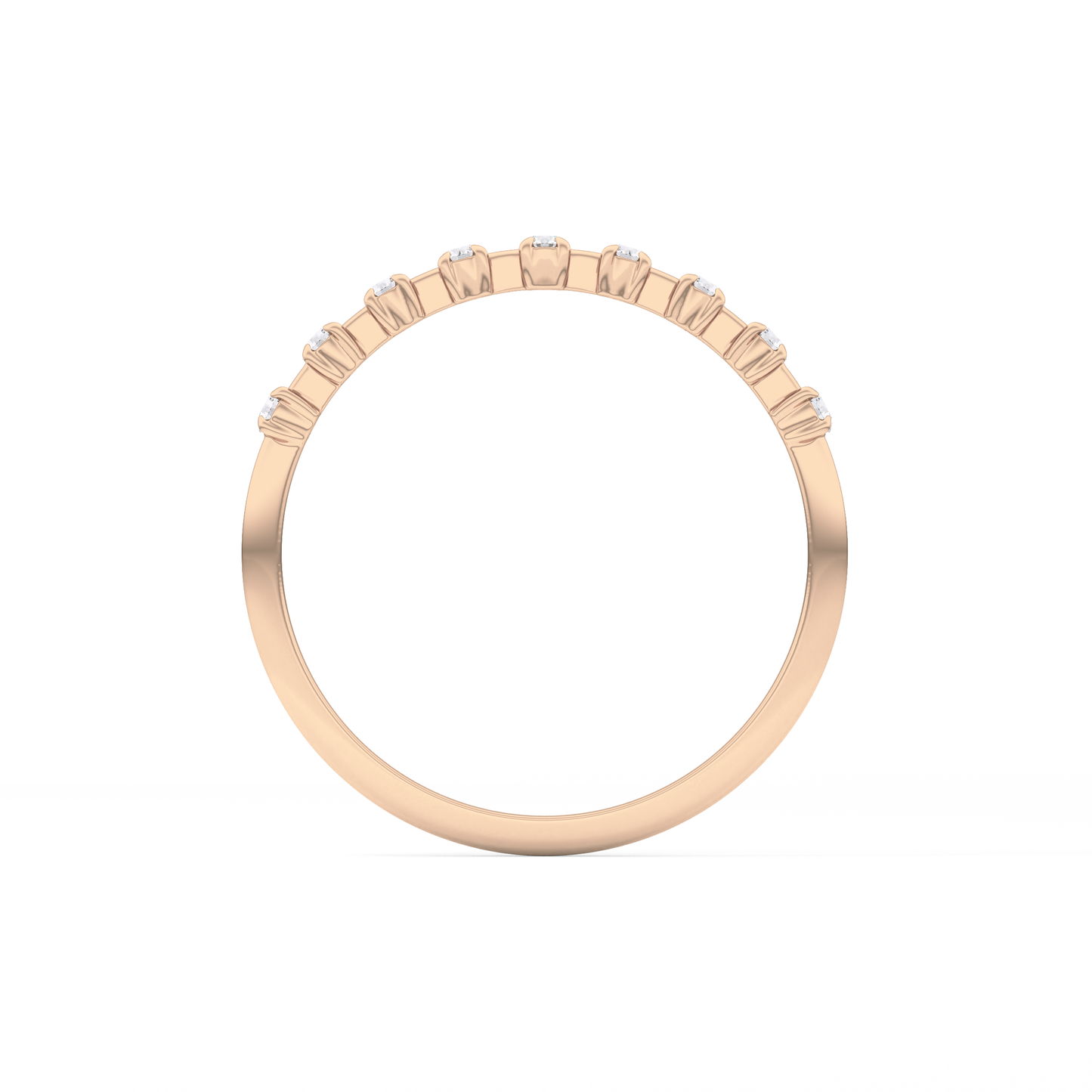 Half Eternity Wedding Band with 0.17 TCW Round Cut Moissanite – Yellow, White, or Rose Gold