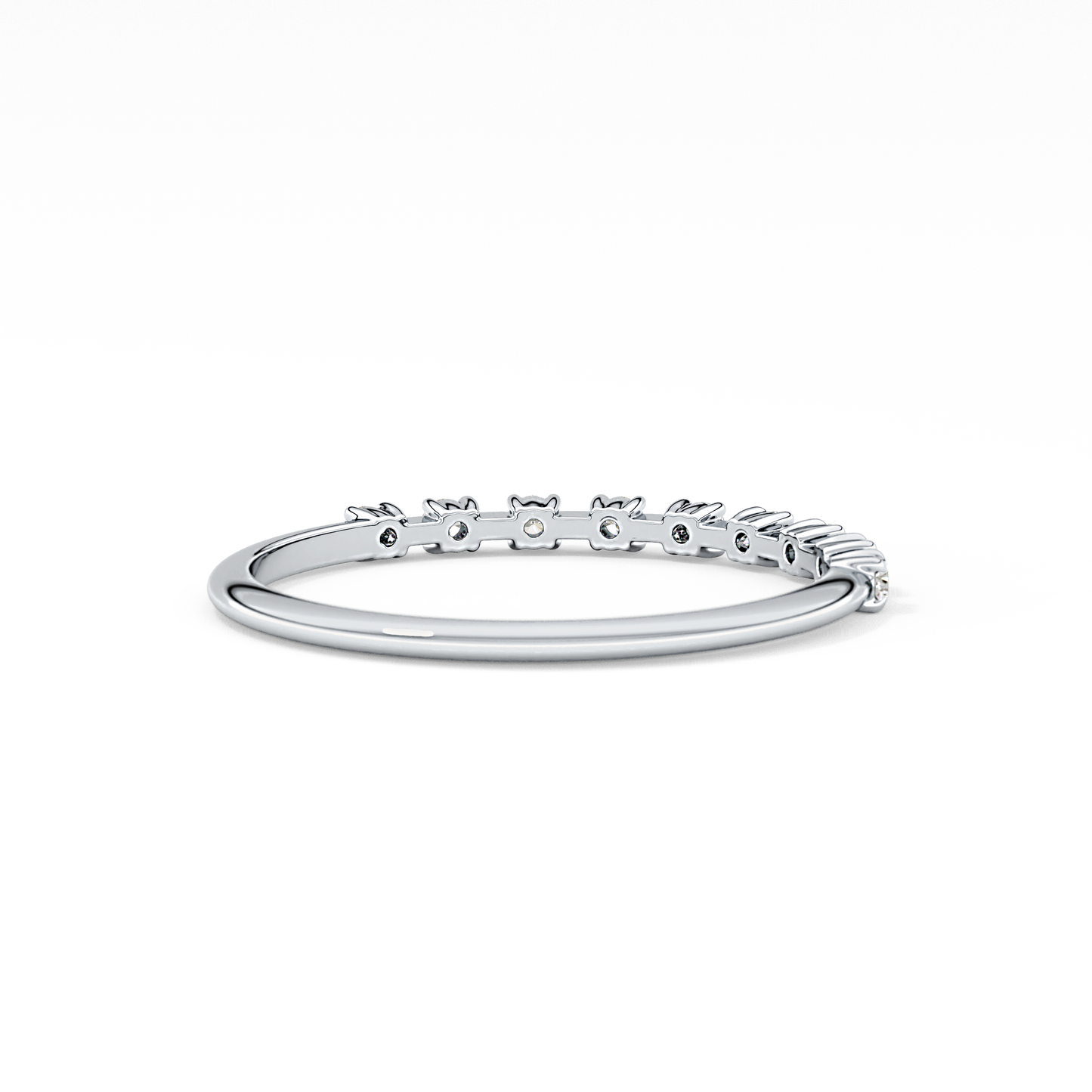Half Eternity Wedding Band with 0.17 TCW Round Cut Moissanite – Yellow, White, or Rose Gold