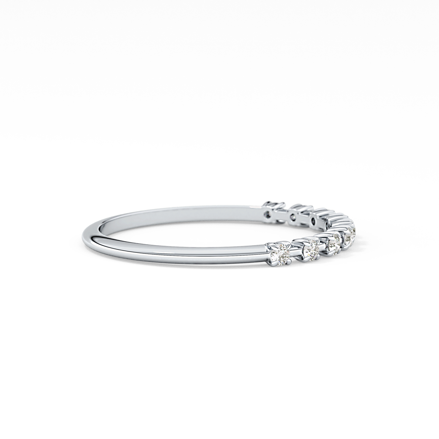 Half Eternity Wedding Band with 0.17 TCW Round Cut Moissanite – Yellow, White, or Rose Gold