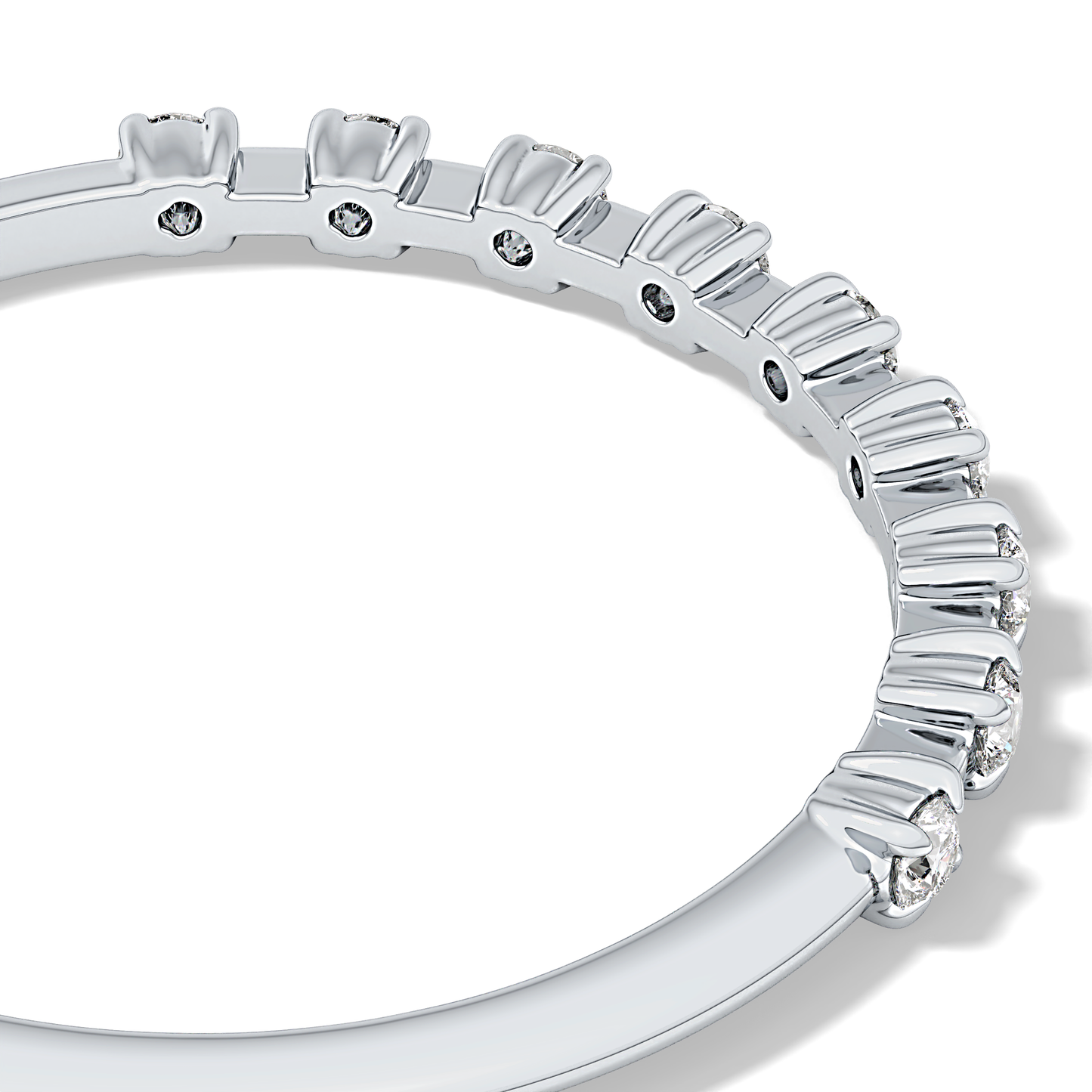 Half Eternity Wedding Band with 0.17 TCW Round Cut Moissanite – Yellow, White, or Rose Gold