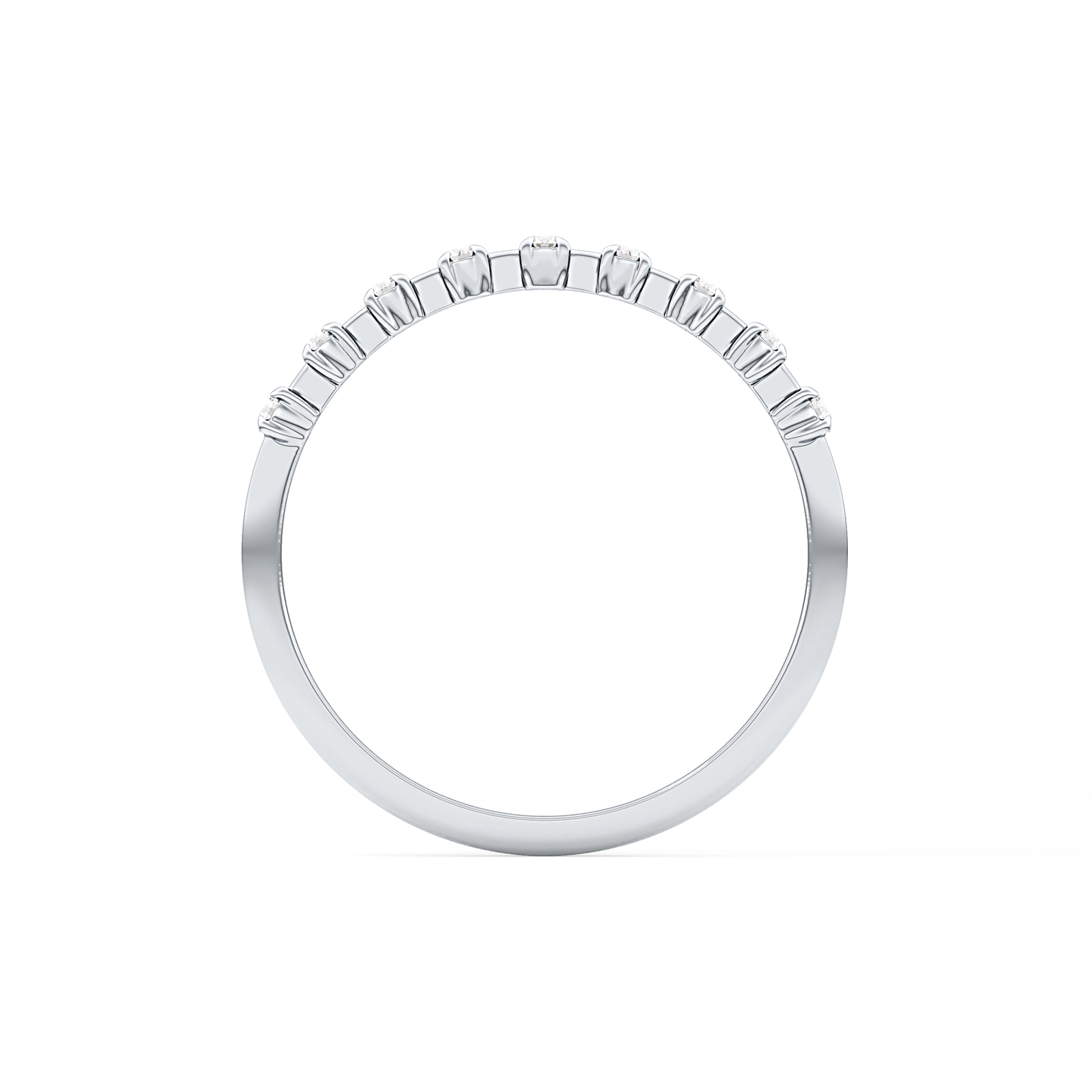 Half Eternity Wedding Band with 0.17 TCW Round Cut Moissanite – Yellow, White, or Rose Gold