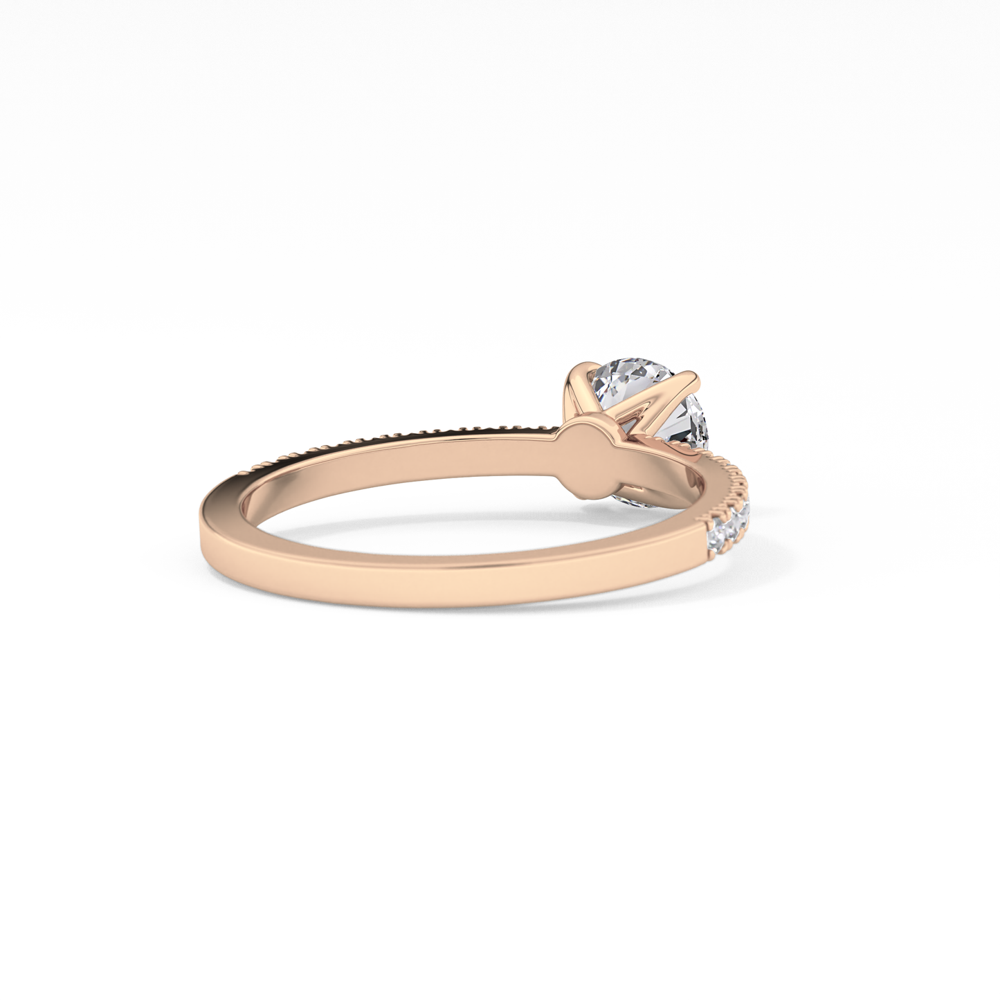Round Cut 0.69 Carat Moissanite Ring – Pave Setting in Gold