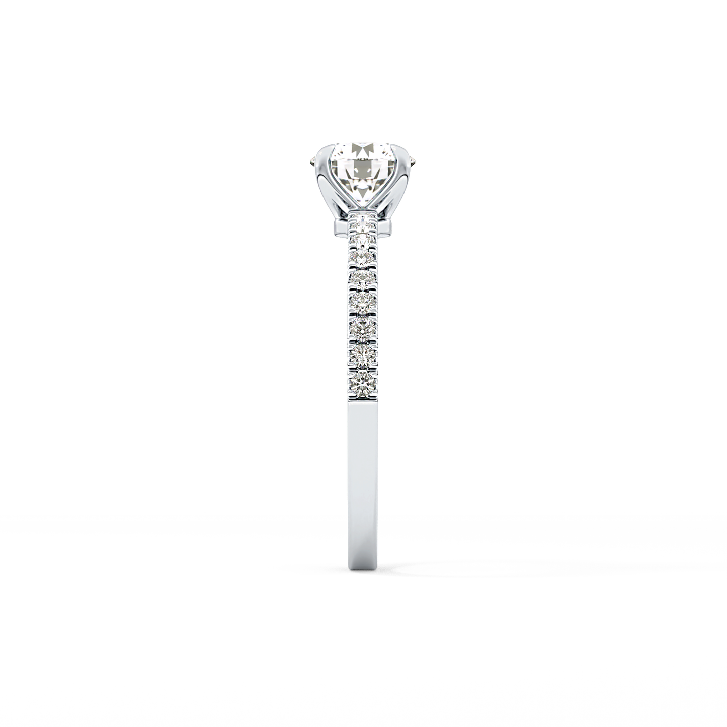 Round Cut 0.69 Carat Moissanite Ring – Pave Setting in Gold