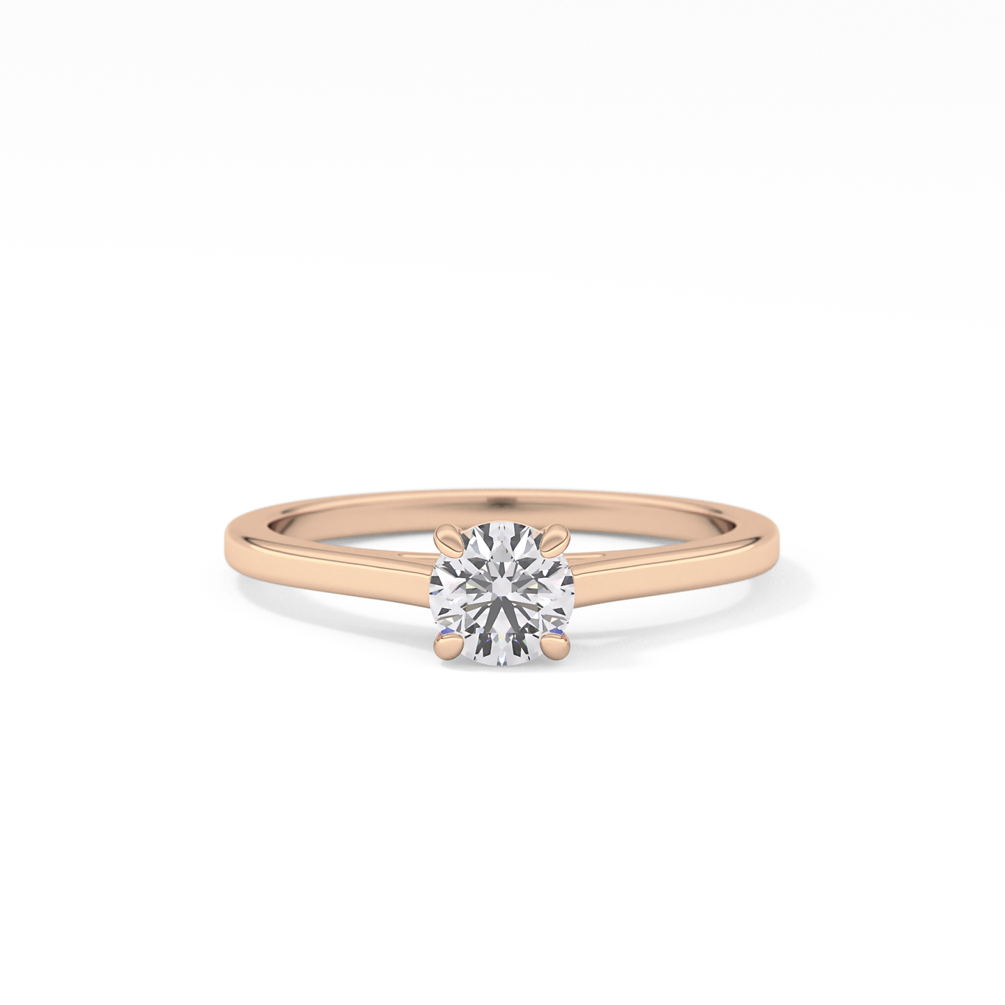 Round Cut 0.47 Carat Moissanite Ring – Solitaire Style in Gold