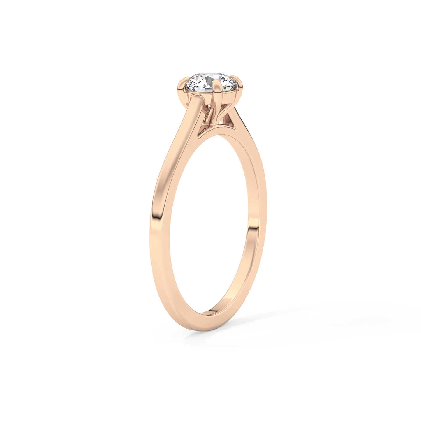 Round Cut 0.47 Carat Moissanite Ring – Solitaire Style in Gold