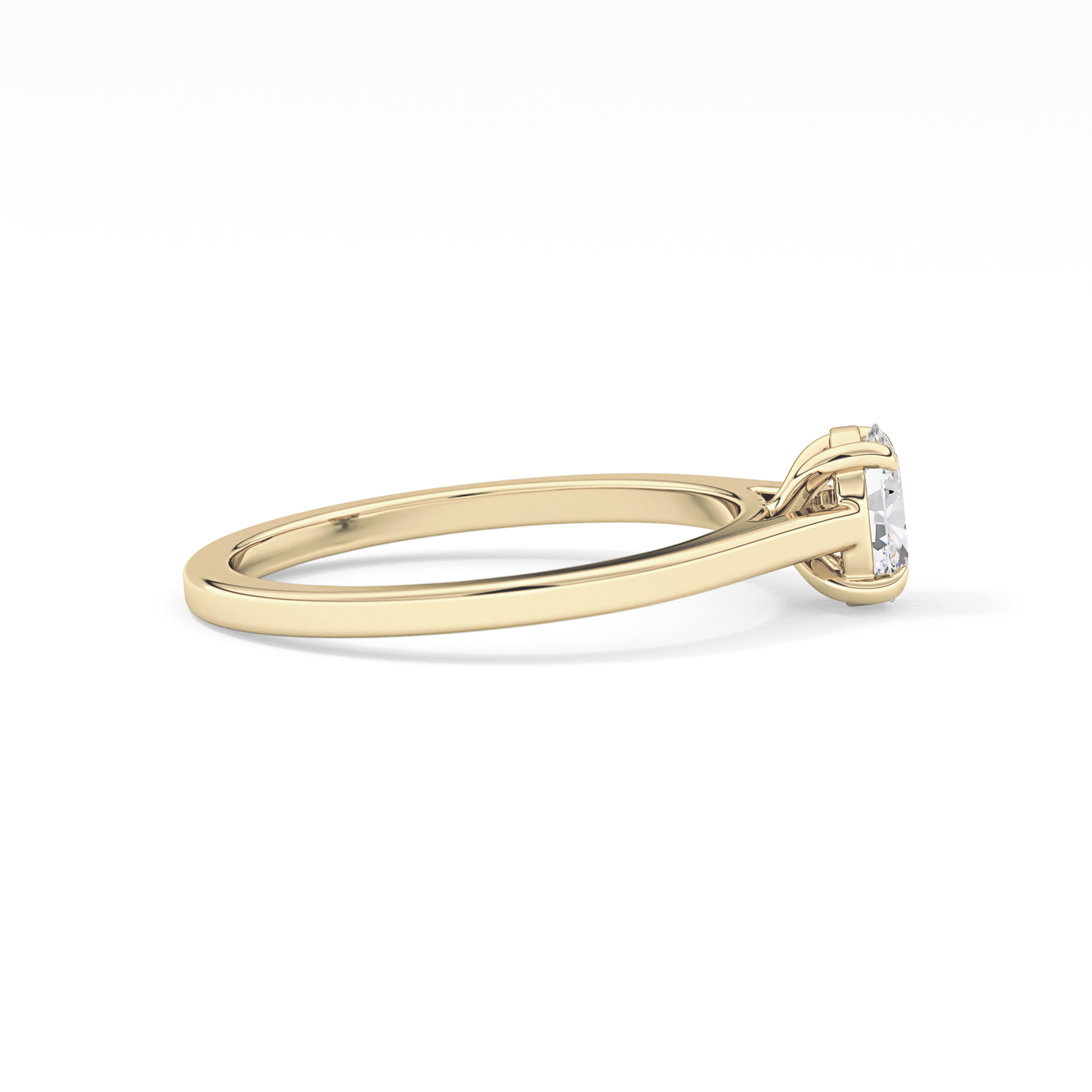 Oval Cut 0.36 Carat Moissanite Ring – Solitaire Style in Gold