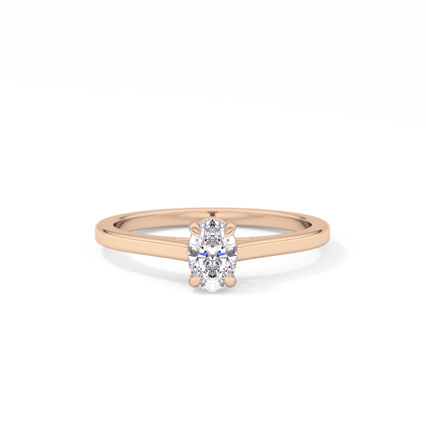 Oval Cut 0.36 Carat Moissanite Ring – Solitaire Style in Gold