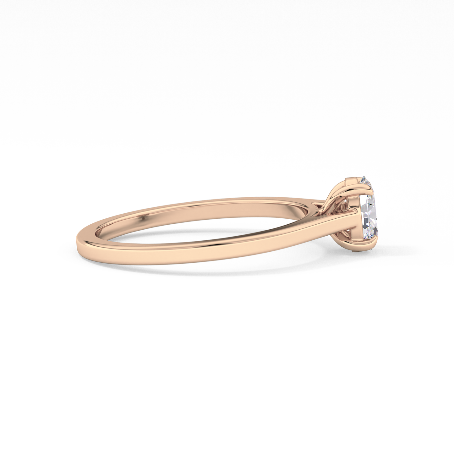 Oval Cut 0.36 Carat Moissanite Ring – Solitaire Style in Gold