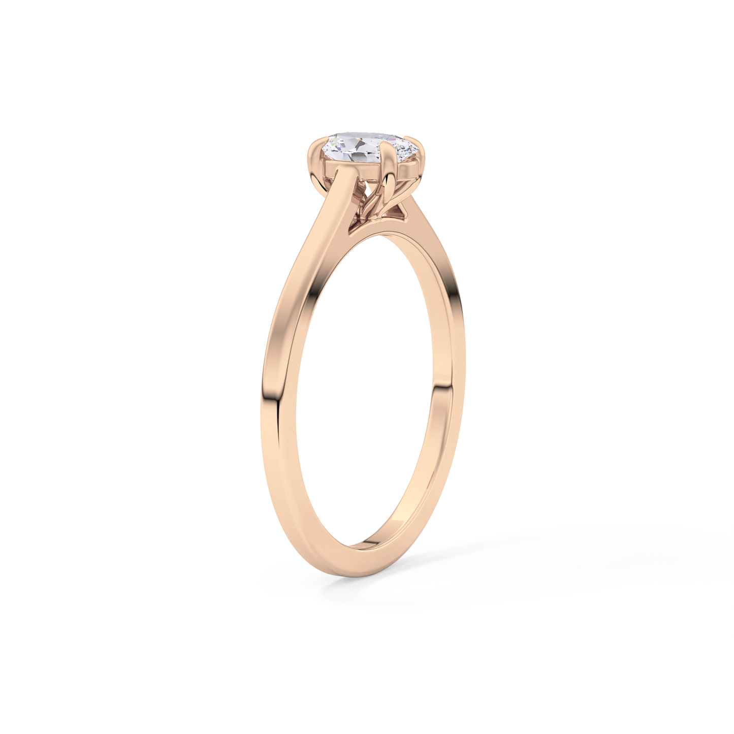 Oval Cut 0.36 Carat Moissanite Ring – Solitaire Style in Gold