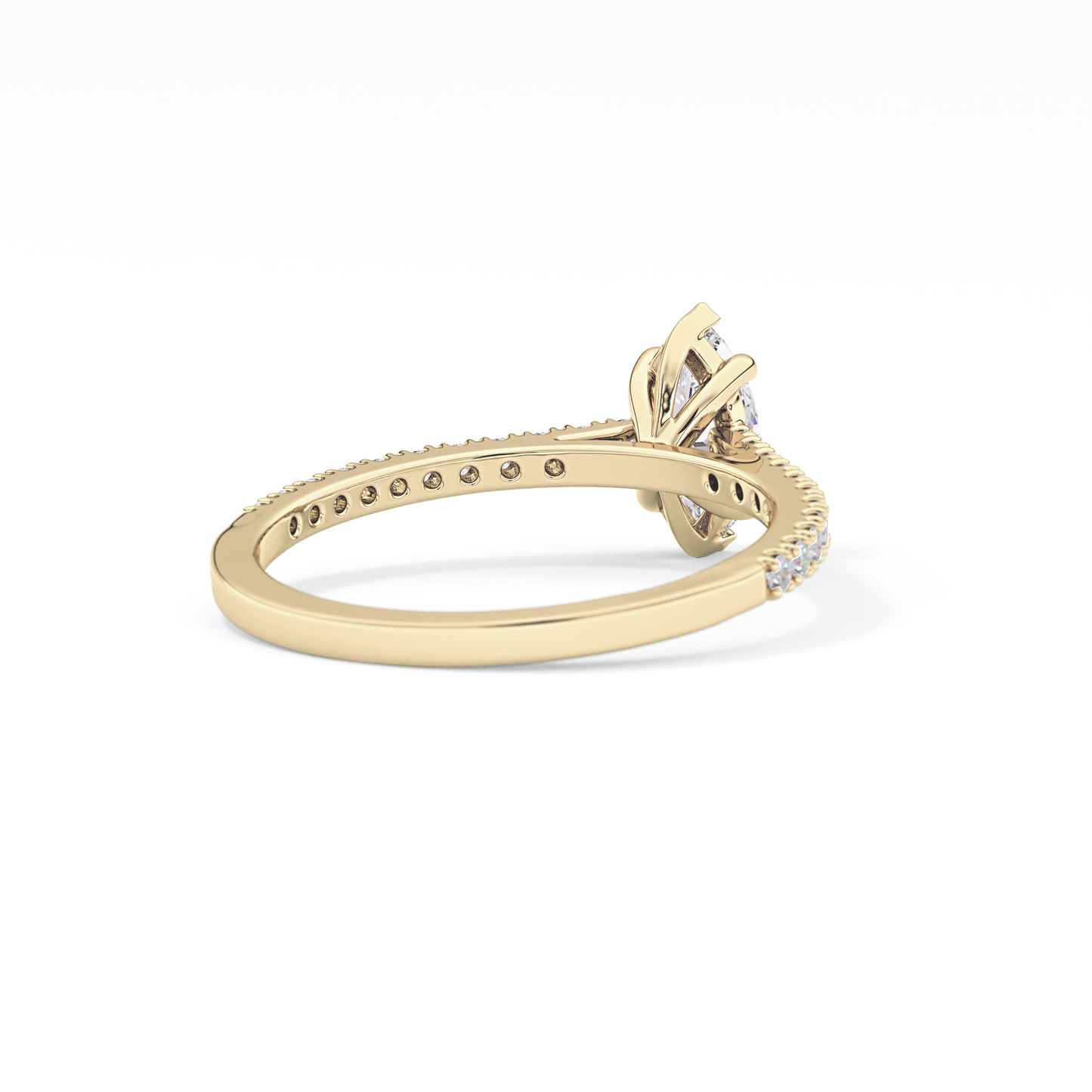 Marquise Cut 0.42 Carat Moissanite Ring – Pave Setting in Gold