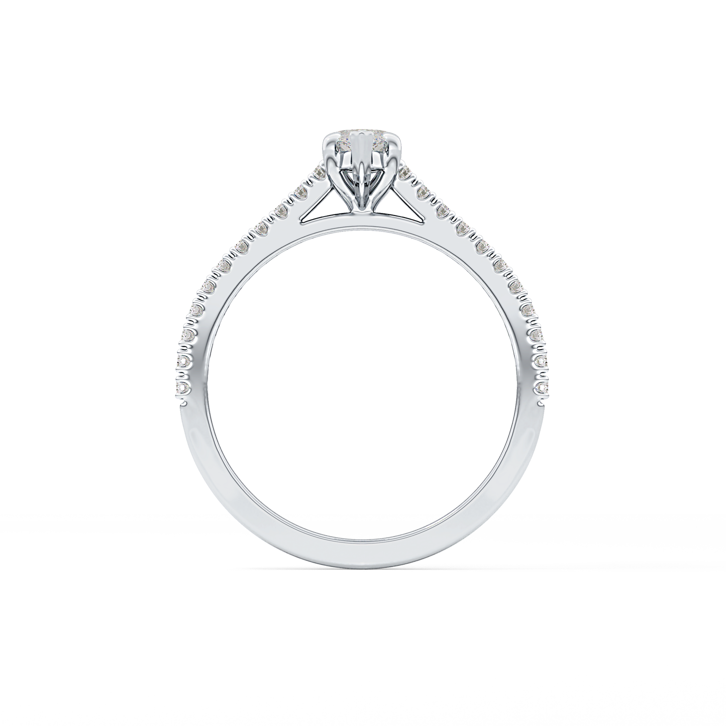 Marquise Cut 0.42 Carat Moissanite Ring – Pave Setting in Gold