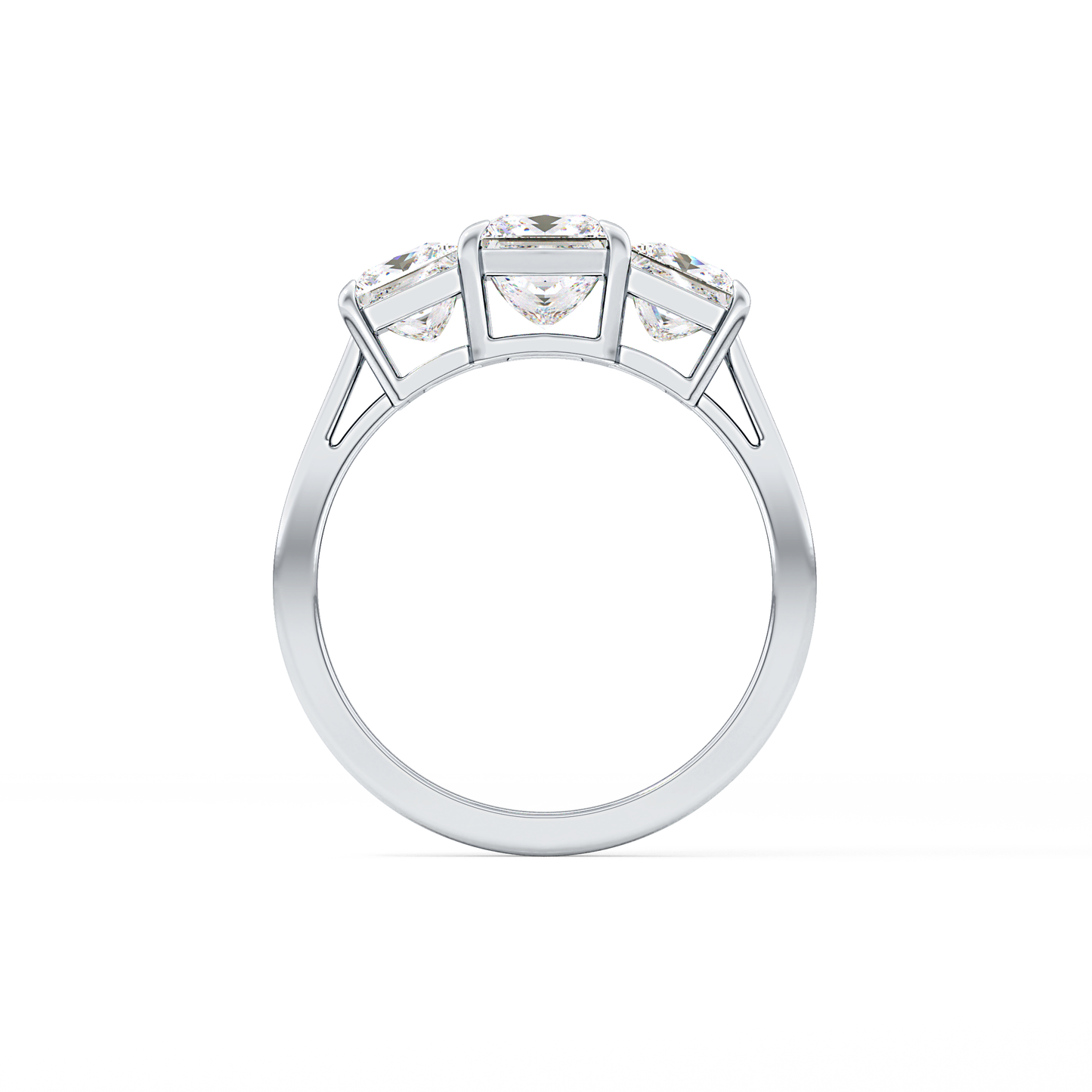 Princess Cut 1.04 Carat Moissanite Ring – Three Stones Setting in Gold