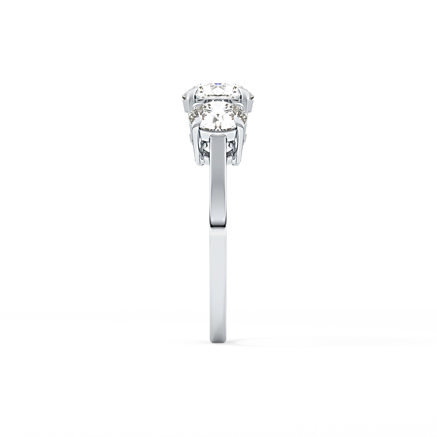 Round Cut 1.03 Carat Moissanite Ring – Three Stones Setting in Gold