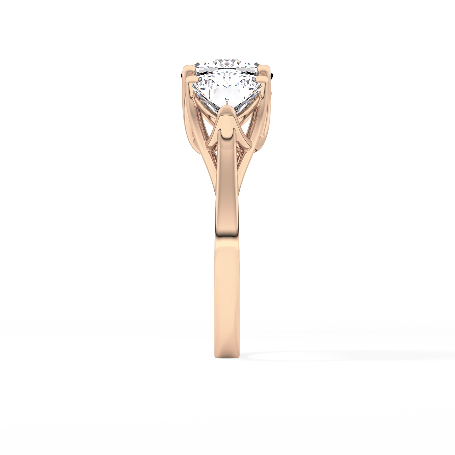 Cushion Cut 2.78 Carat Moissanite Ring – Three Stones Setting in Gold