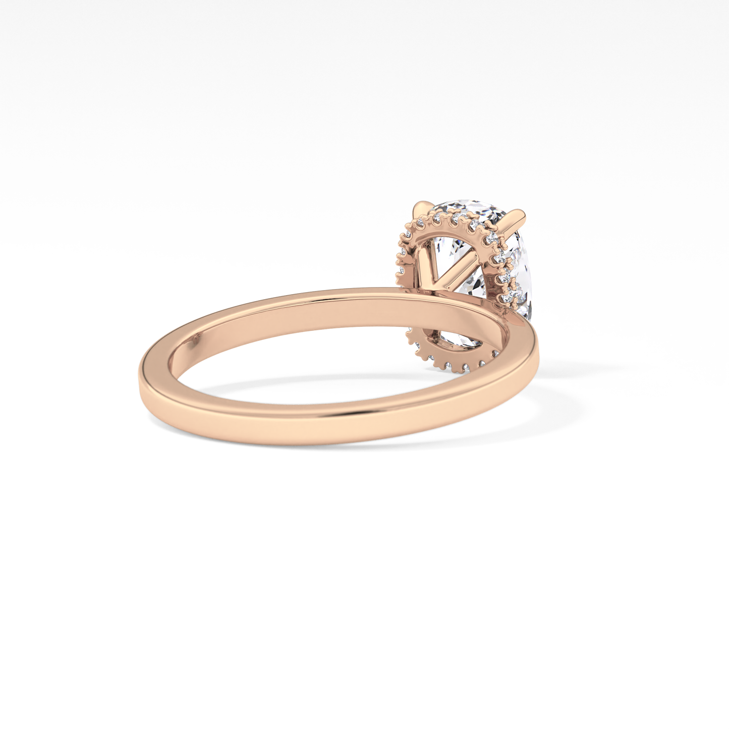 Cushion Cut 1.94 Carat Moissanite Ring – Hidden Halo Setting in Gold