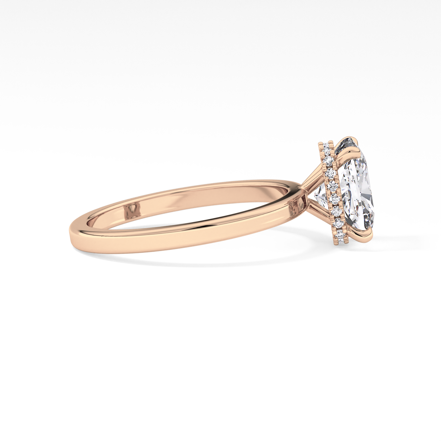 Cushion Cut 1.94 Carat Moissanite Ring – Hidden Halo Setting in Gold