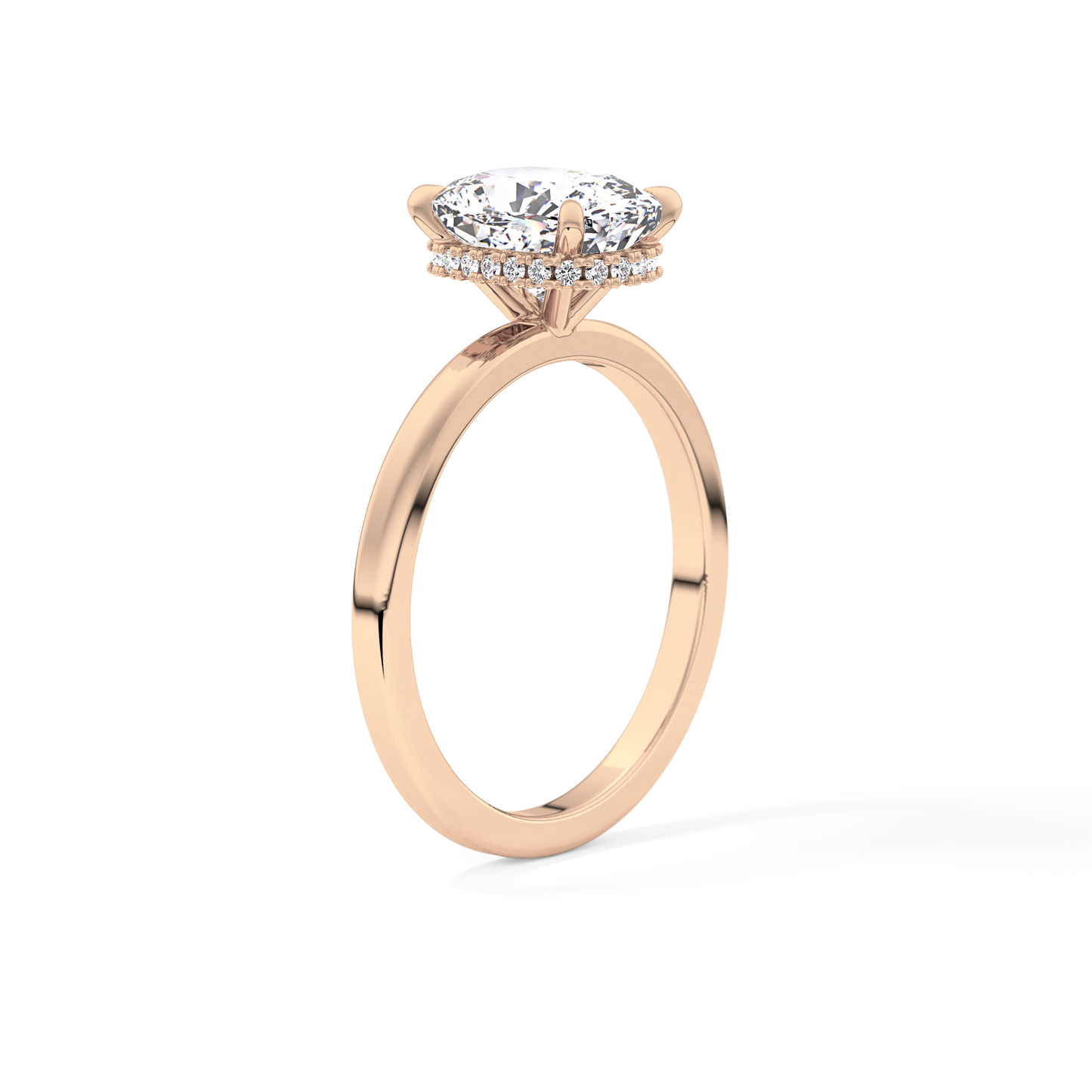 Cushion Cut 1.94 Carat Moissanite Ring – Hidden Halo Setting in Gold