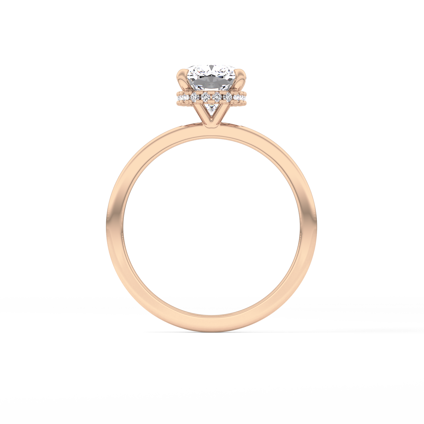 Cushion Cut 1.94 Carat Moissanite Ring – Hidden Halo Setting in Gold