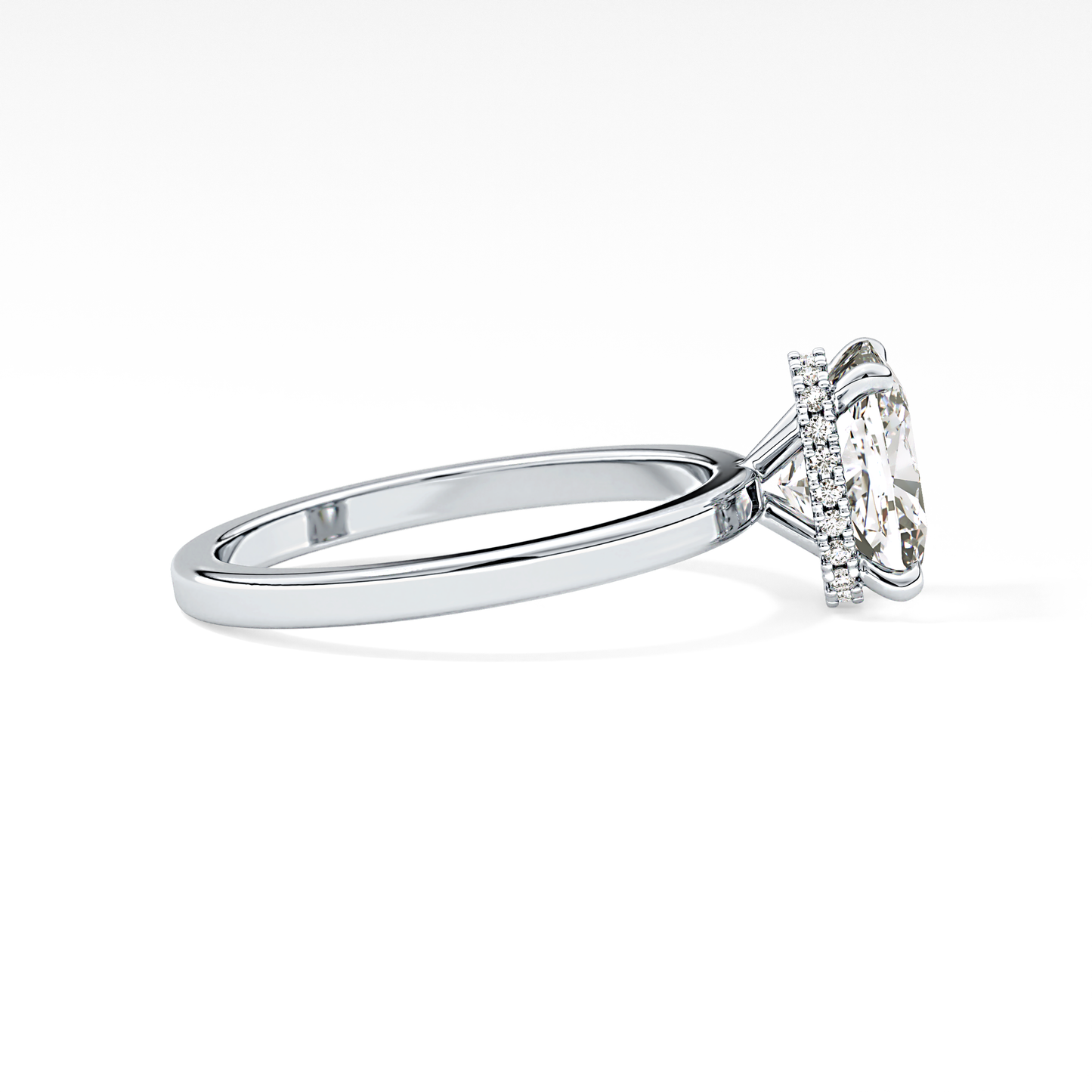 Cushion Cut 1.94 Carat Moissanite Ring – Hidden Halo Setting in Gold