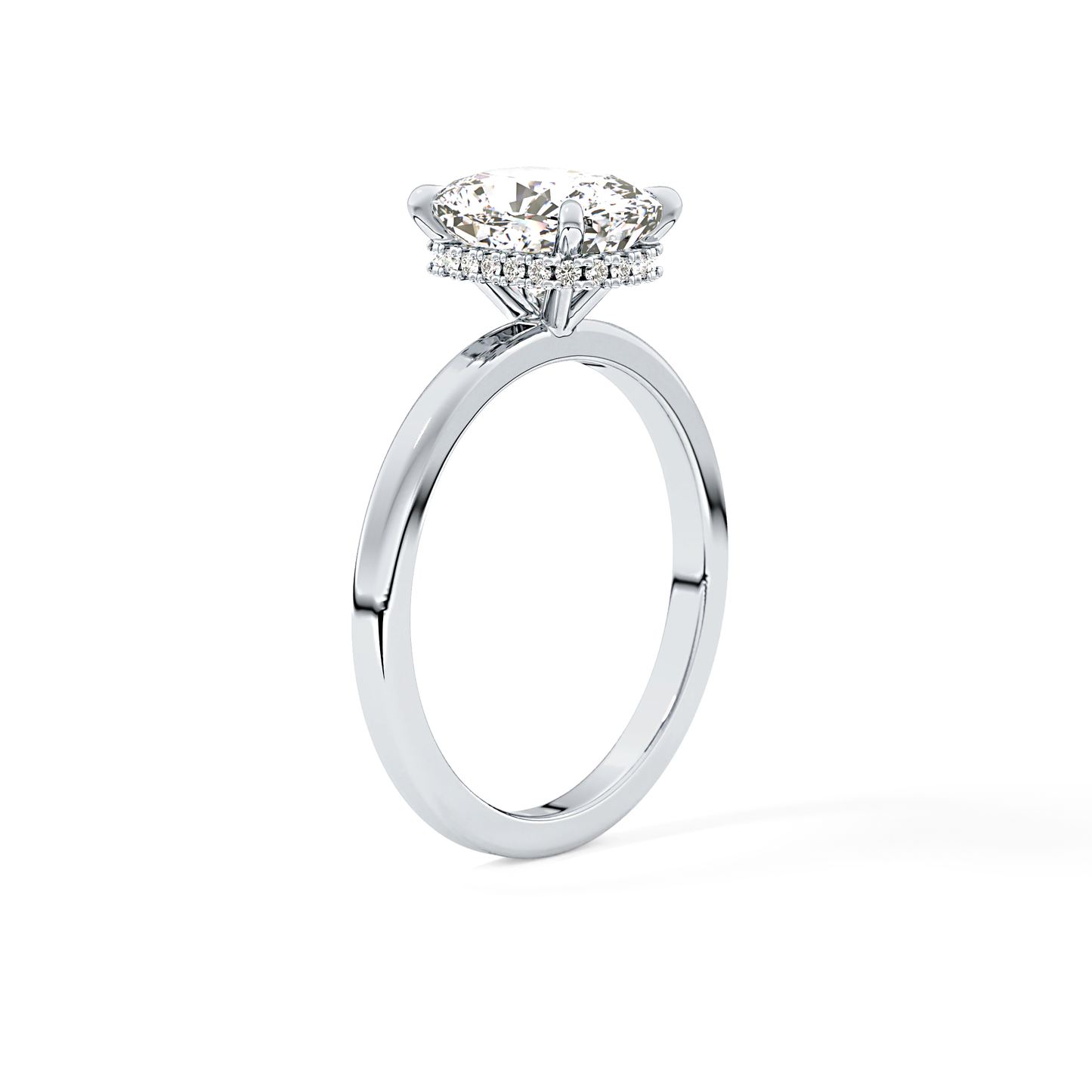 Cushion Cut 1.94 Carat Moissanite Ring – Hidden Halo Setting in Gold