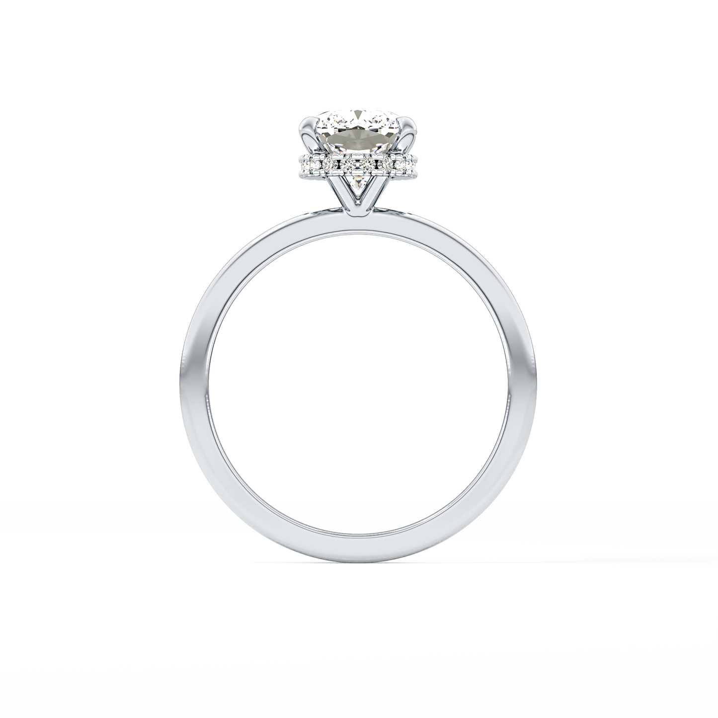 Cushion Cut 1.94 Carat Moissanite Ring – Hidden Halo Setting in Gold