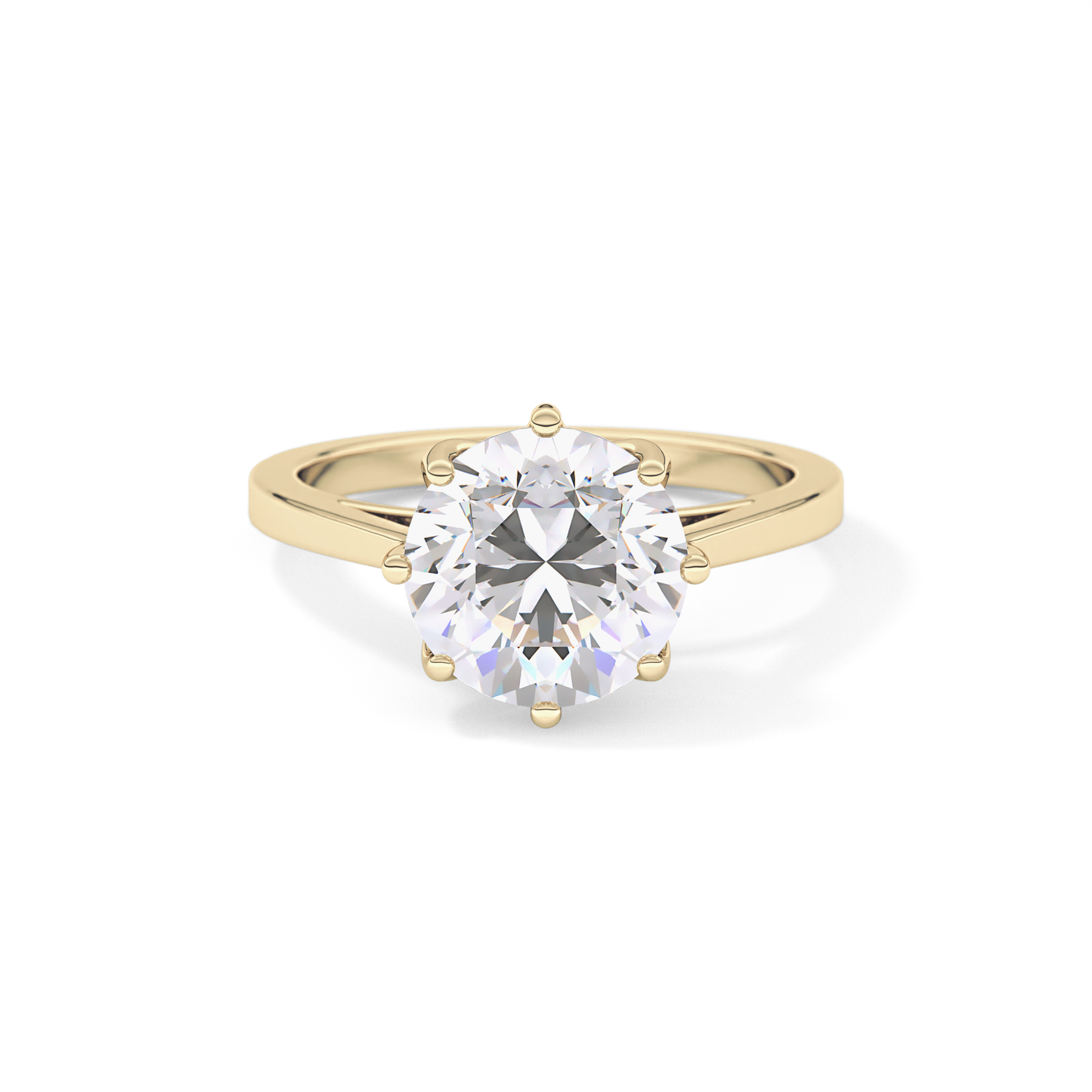 Round Cut 3.16 Carat Moissanite Ring – Solitaire Style in Gold
