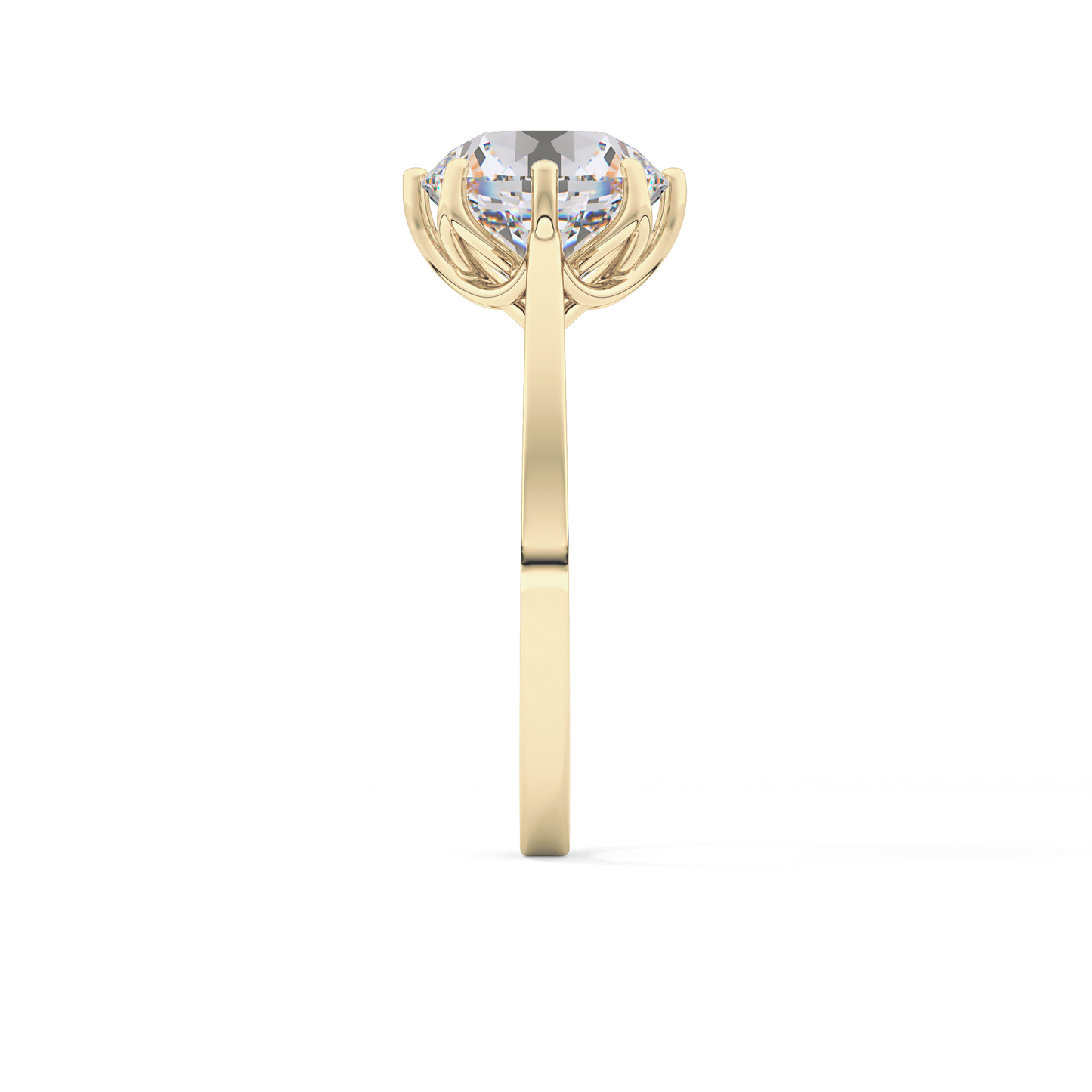 Round Cut 3.16 Carat Moissanite Ring – Solitaire Style in Gold