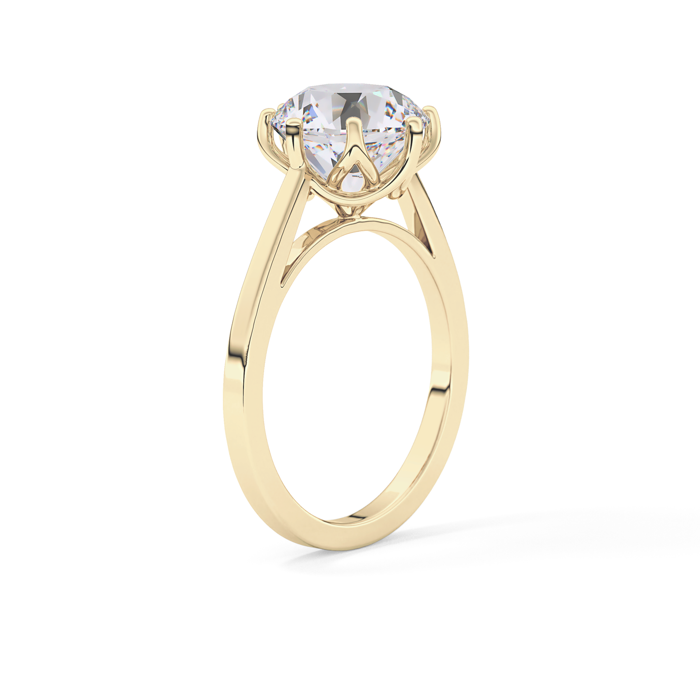 Round Cut 3.16 Carat Moissanite Ring – Solitaire Style in Gold