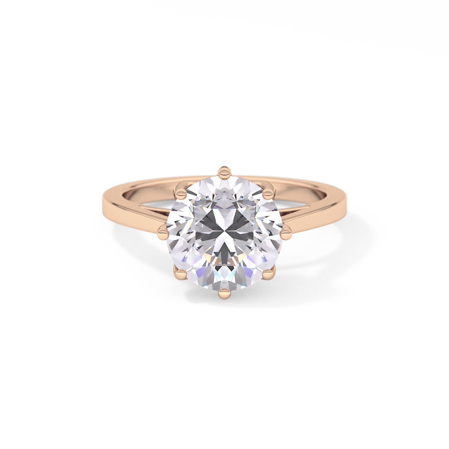 Round Cut 3.16 Carat Moissanite Ring – Solitaire Style in Gold