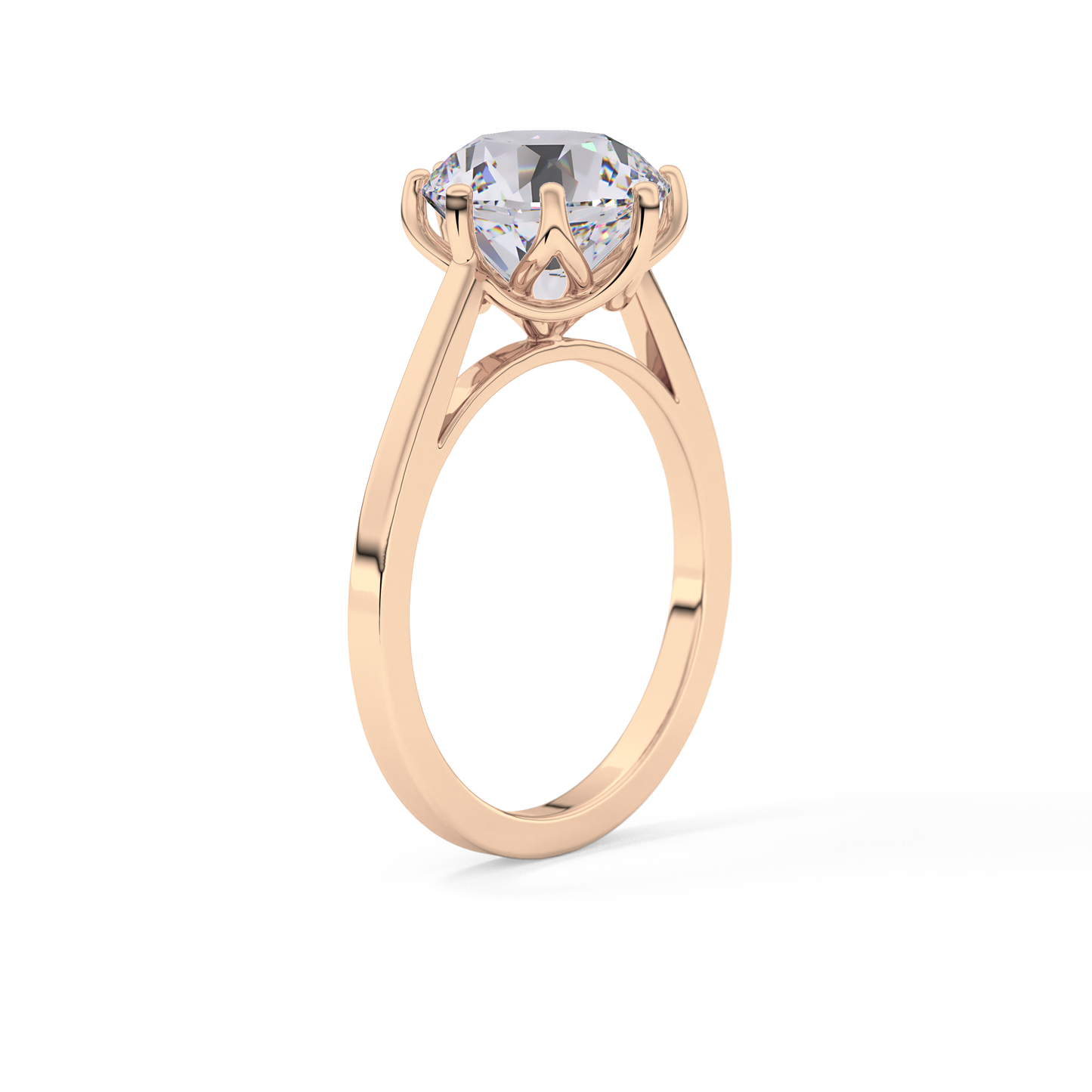 Round Cut 3.16 Carat Moissanite Ring – Solitaire Style in Gold