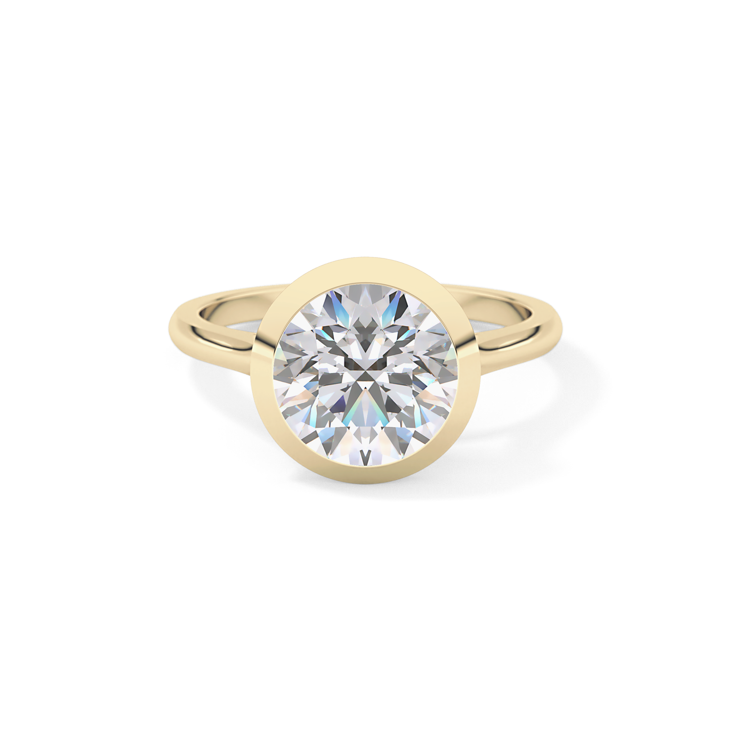 Round Cut 2.85 Carat Moissanite Ring - Solitaire Setting in Gold
