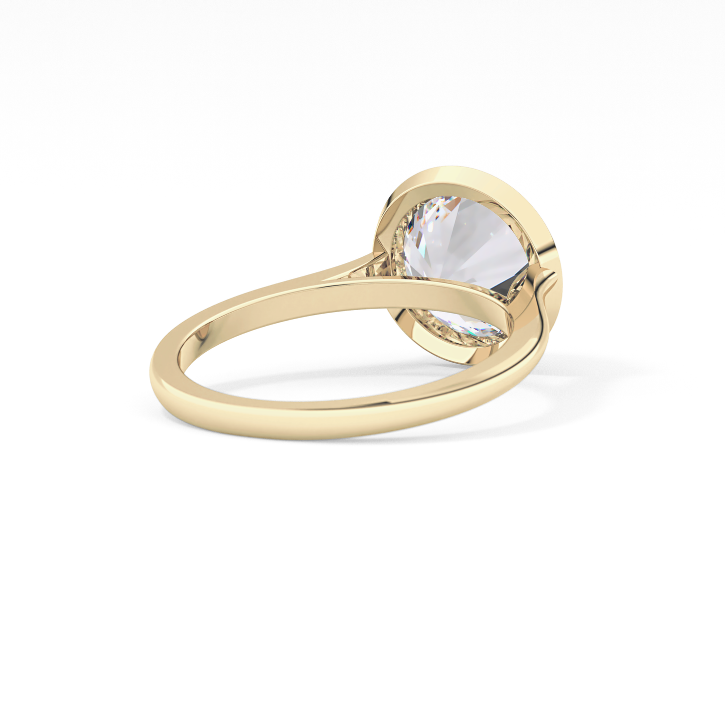 Round Cut 2.85 Carat Moissanite Ring - Solitaire Setting in Gold