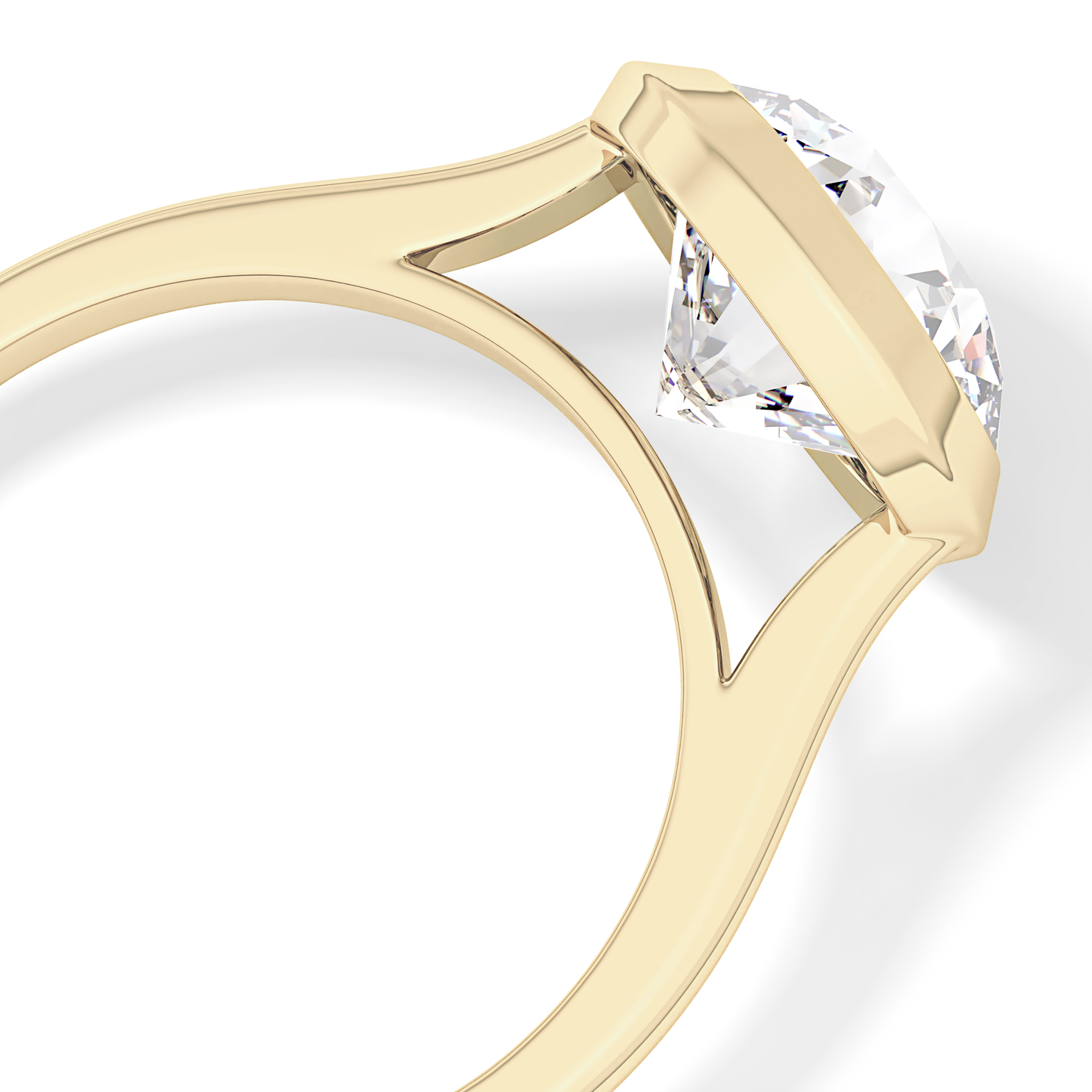 Round Cut 2.85 Carat Moissanite Ring - Solitaire Setting in Gold