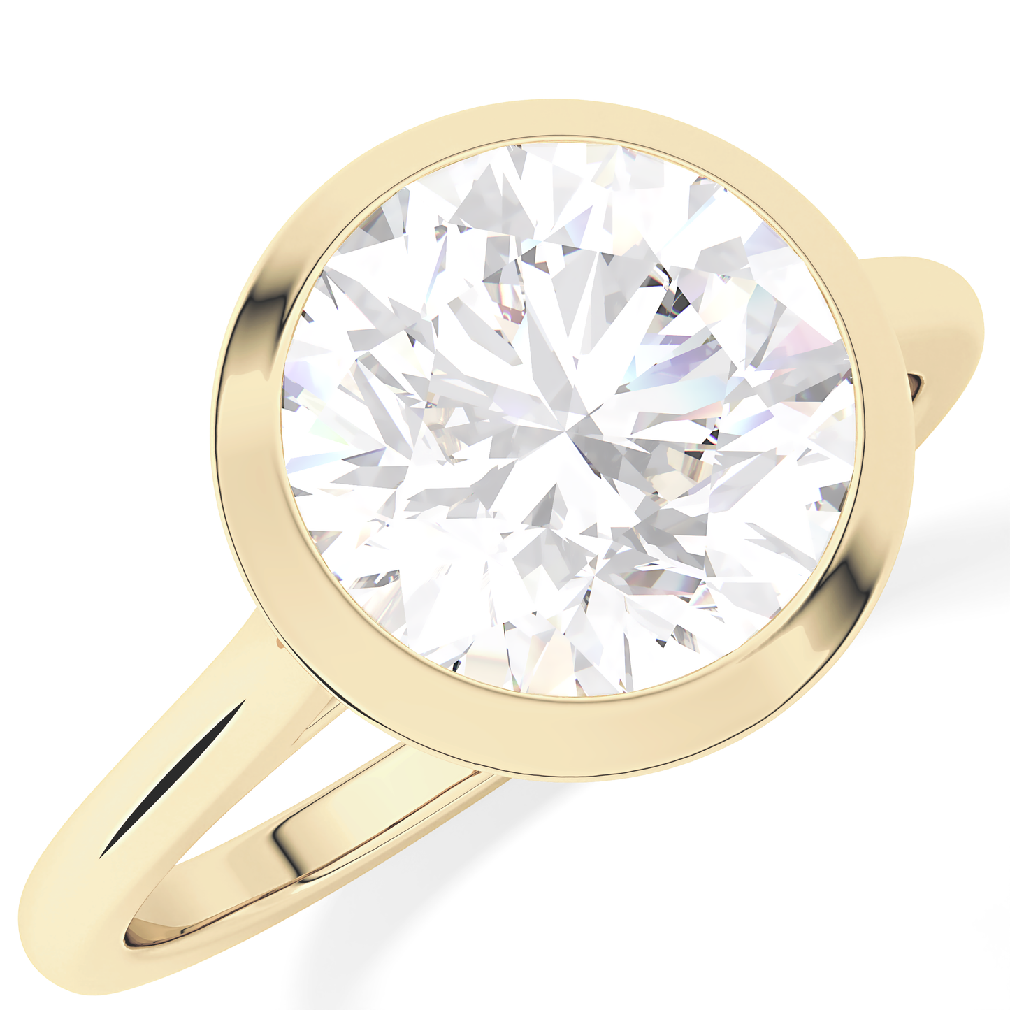 Round Cut 2.85 Carat Moissanite Ring - Solitaire Setting in Gold