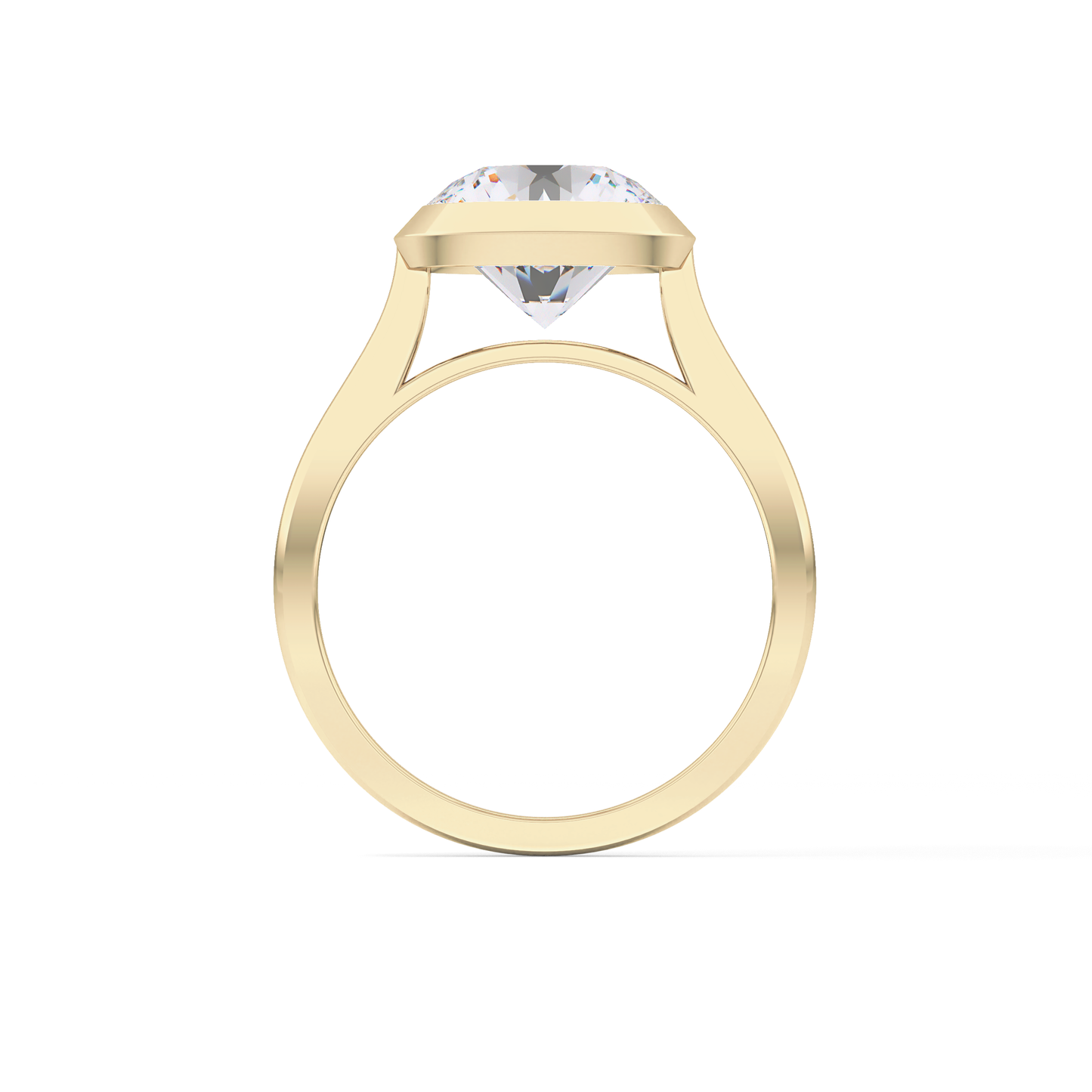 Round Cut 2.85 Carat Moissanite Ring - Solitaire Setting in Gold