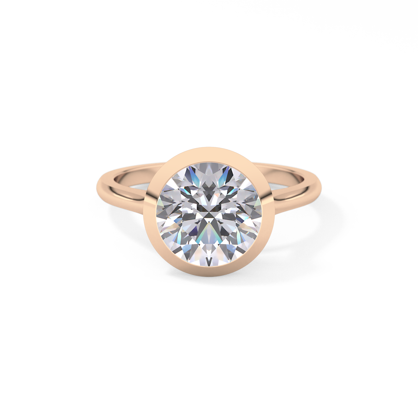 Round Cut 2.85 Carat Moissanite Ring - Solitaire Setting in Gold