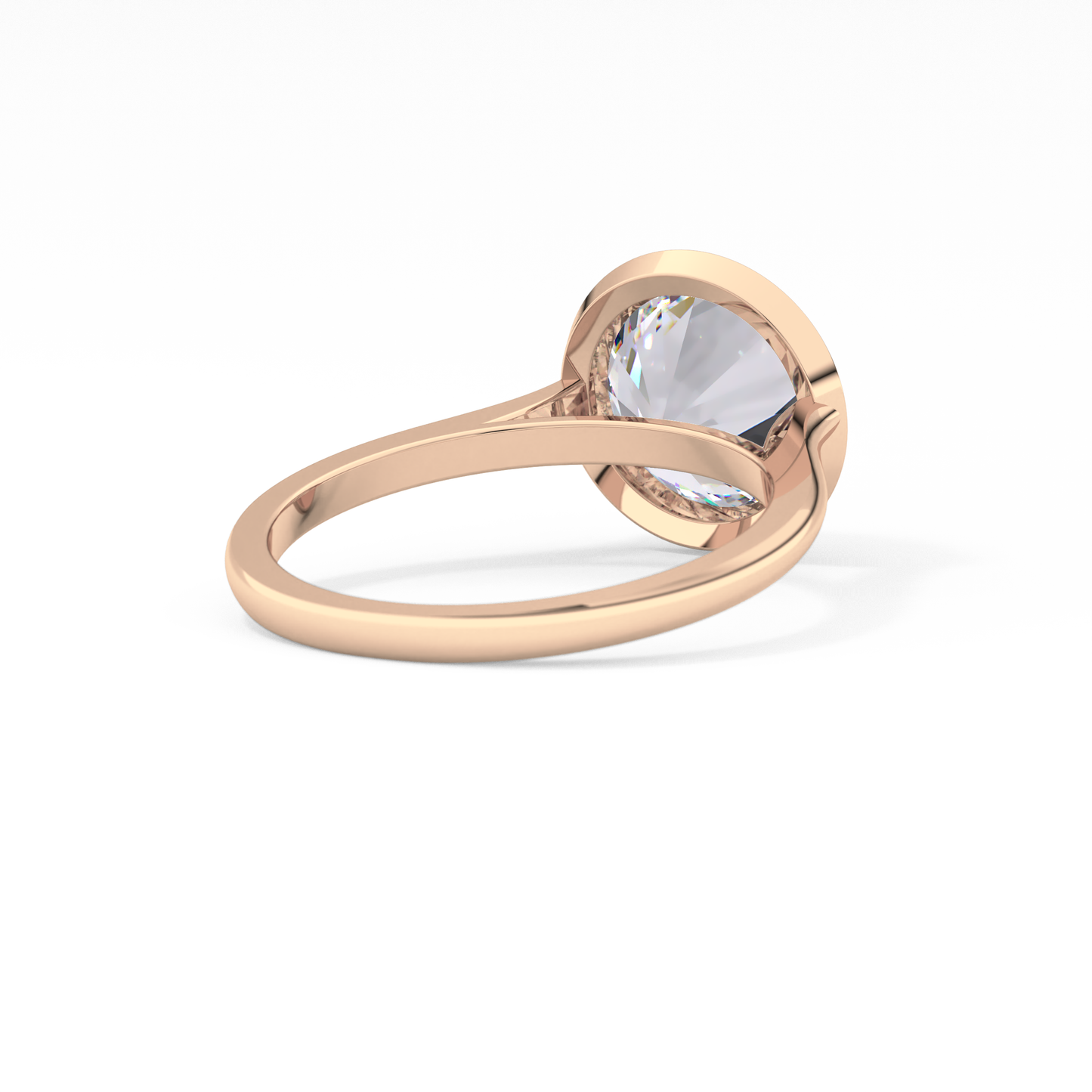 Round Cut 2.85 Carat Moissanite Ring - Solitaire Setting in Gold