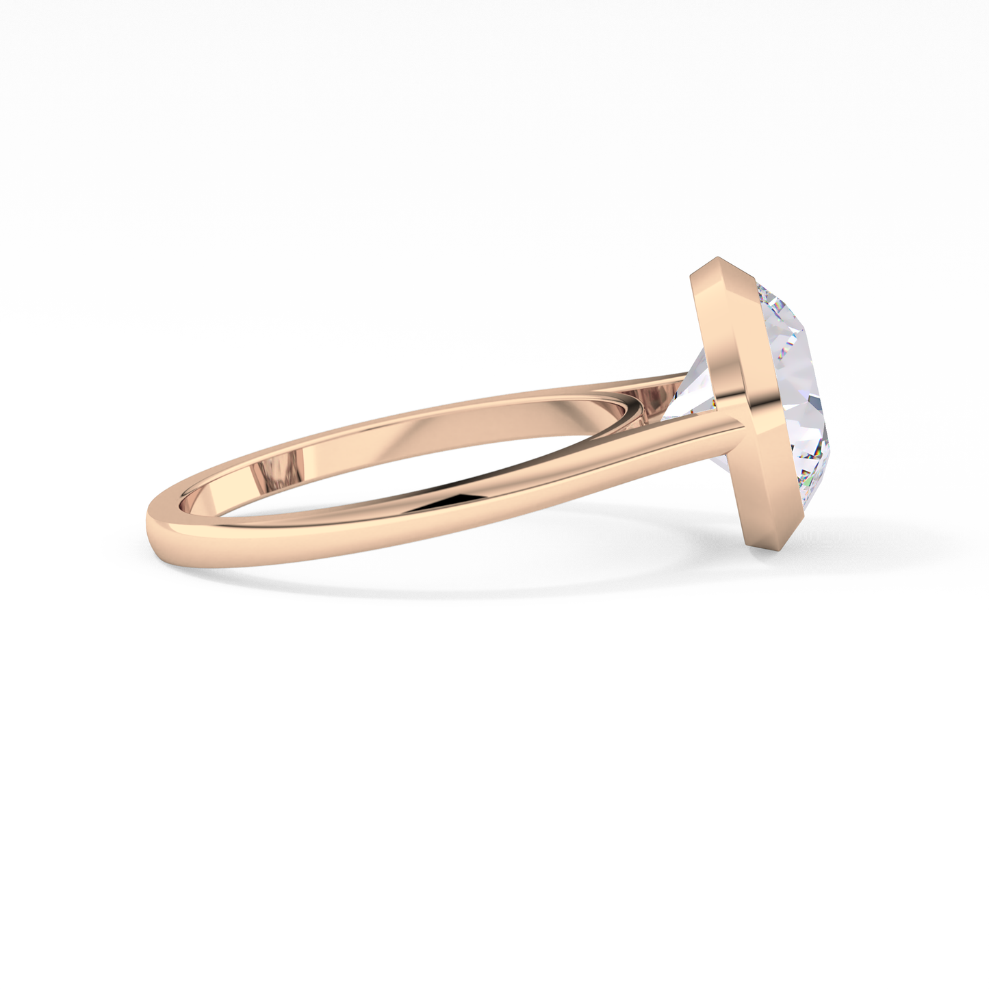 Round Cut 2.85 Carat Moissanite Ring - Solitaire Setting in Gold