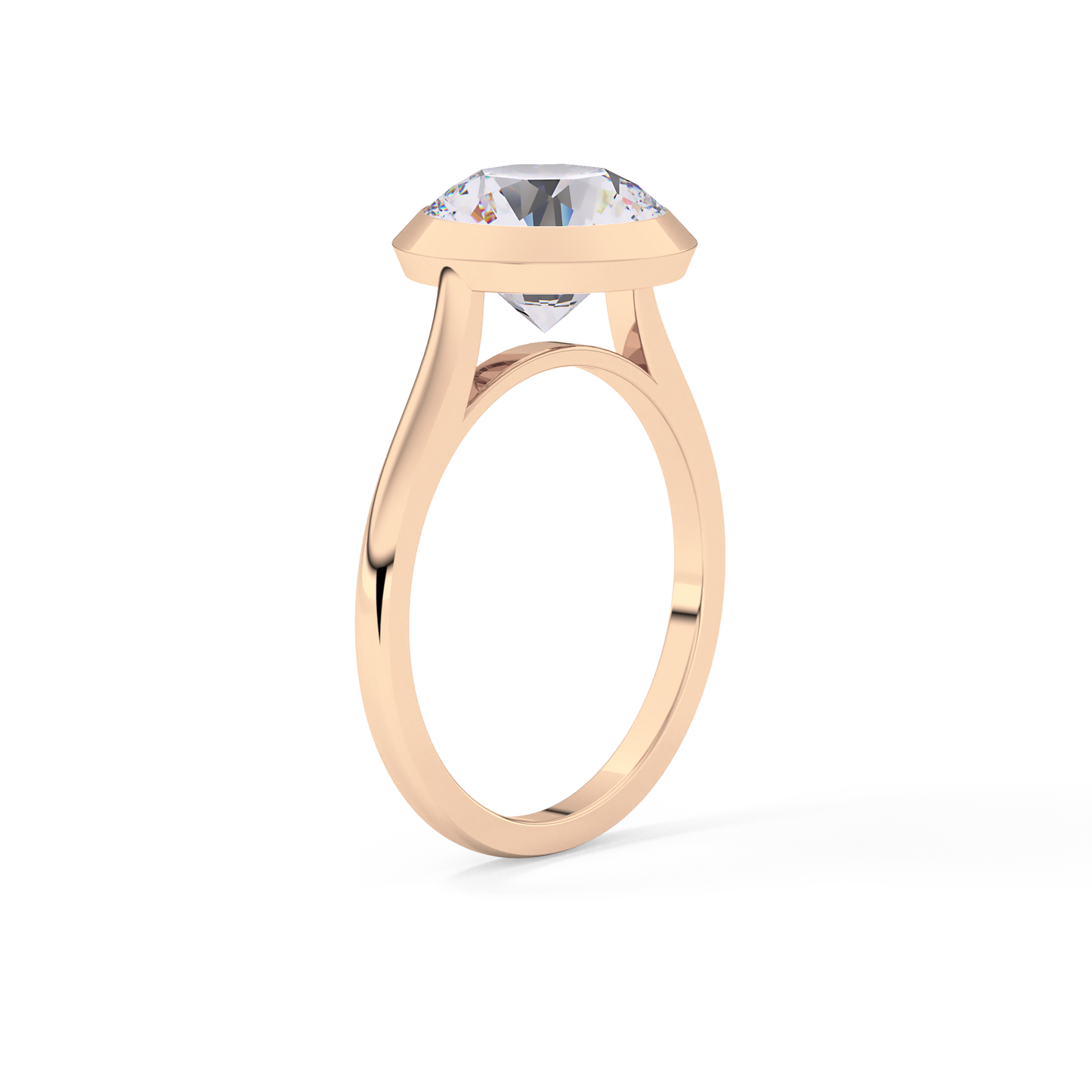 Round Cut 2.85 Carat Moissanite Ring - Solitaire Setting in Gold