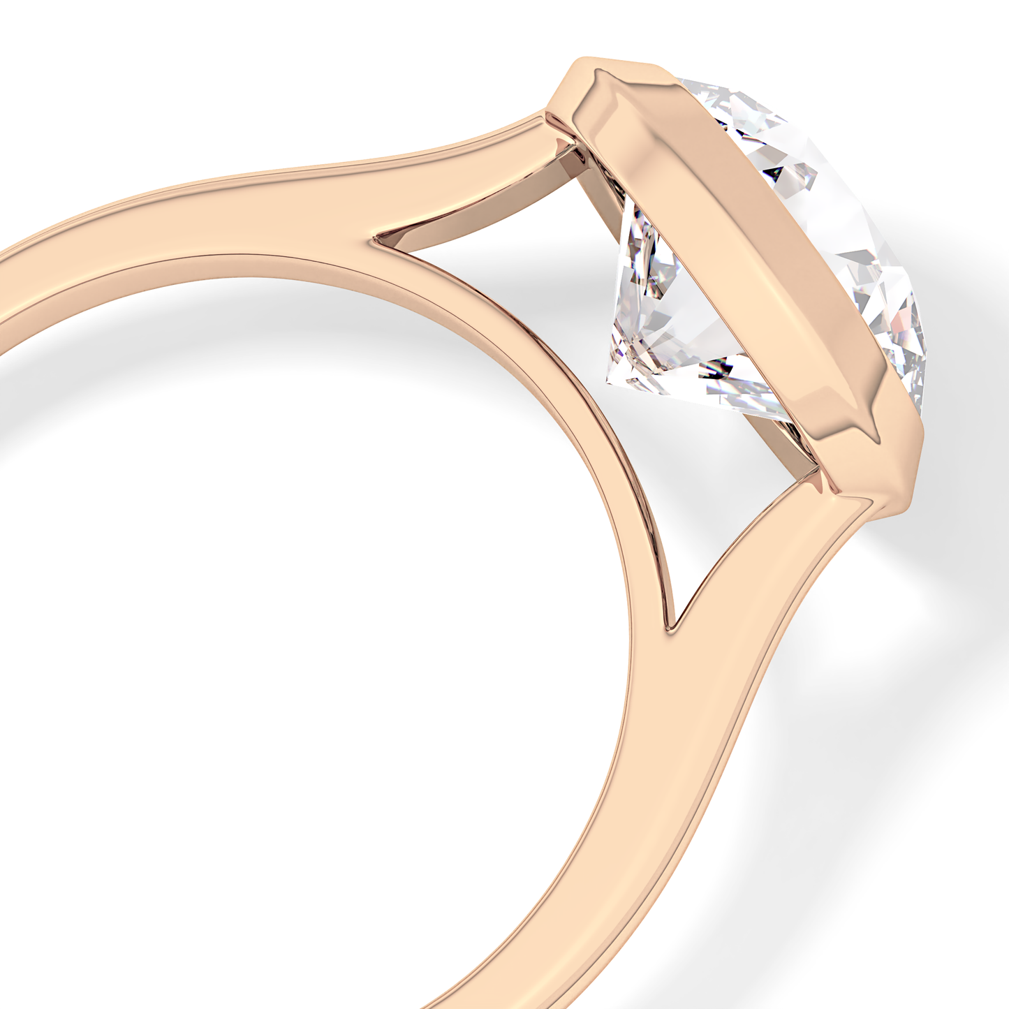 Round Cut 2.85 Carat Moissanite Ring - Solitaire Setting in Gold