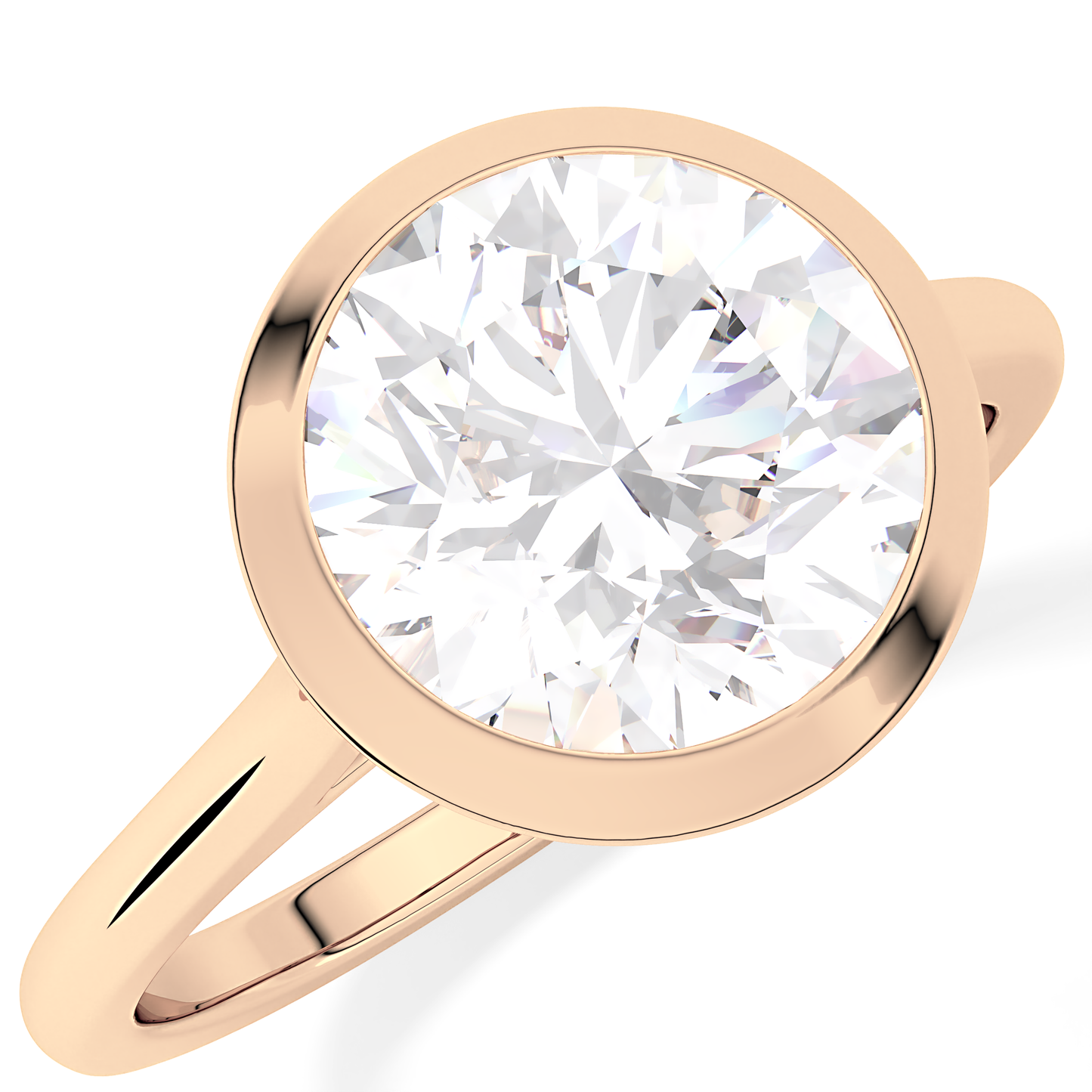 Round Cut 2.85 Carat Moissanite Ring - Solitaire Setting in Gold