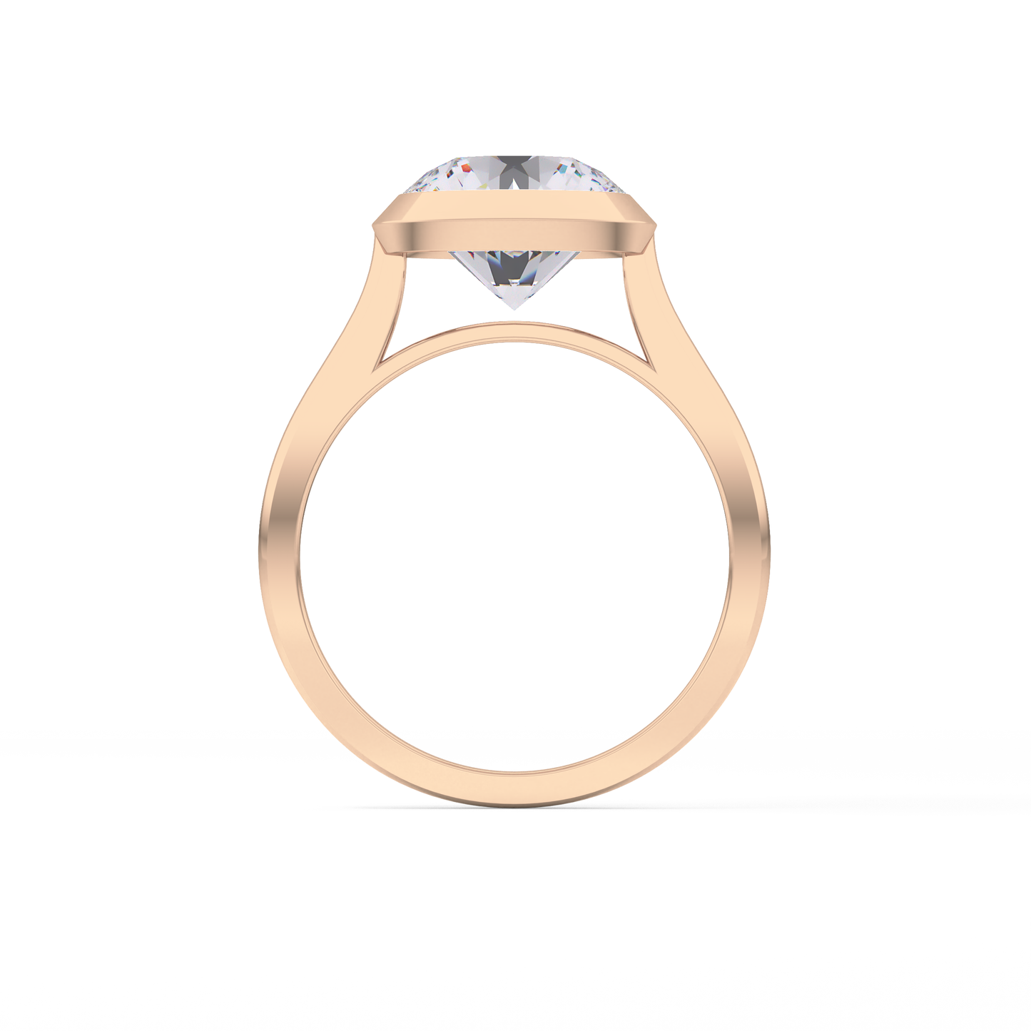 Round Cut 2.85 Carat Moissanite Ring - Solitaire Setting in Gold