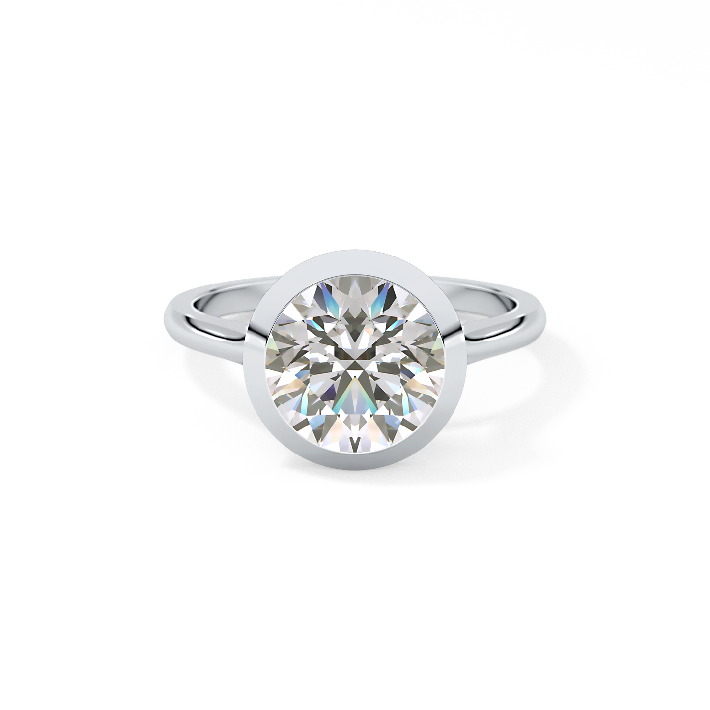 Round Cut 2.85 Carat Moissanite Ring - Solitaire Setting in Gold