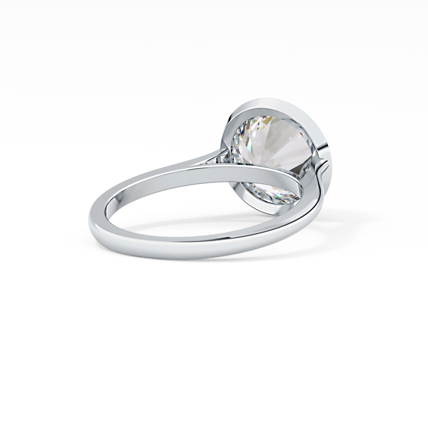 Round Cut 2.85 Carat Moissanite Ring - Solitaire Setting in Gold