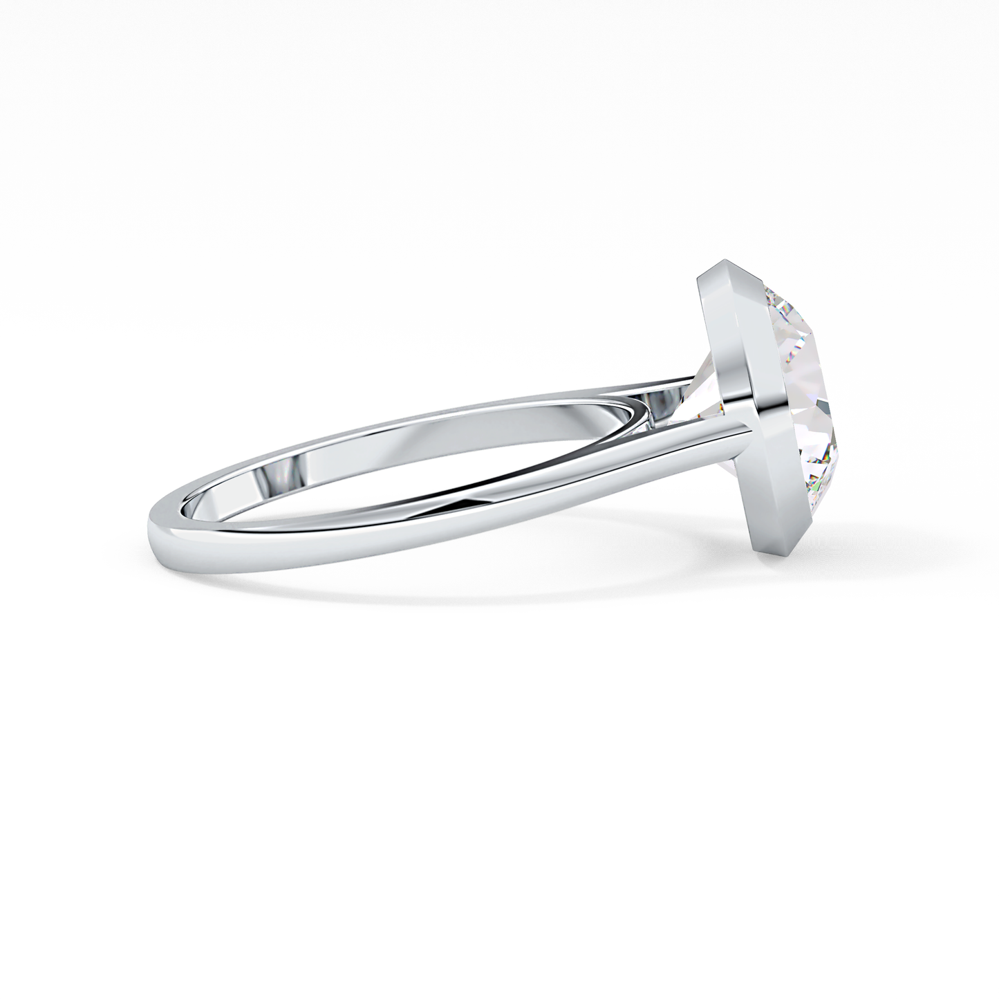 Round Cut 2.85 Carat Moissanite Ring - Solitaire Setting in Gold